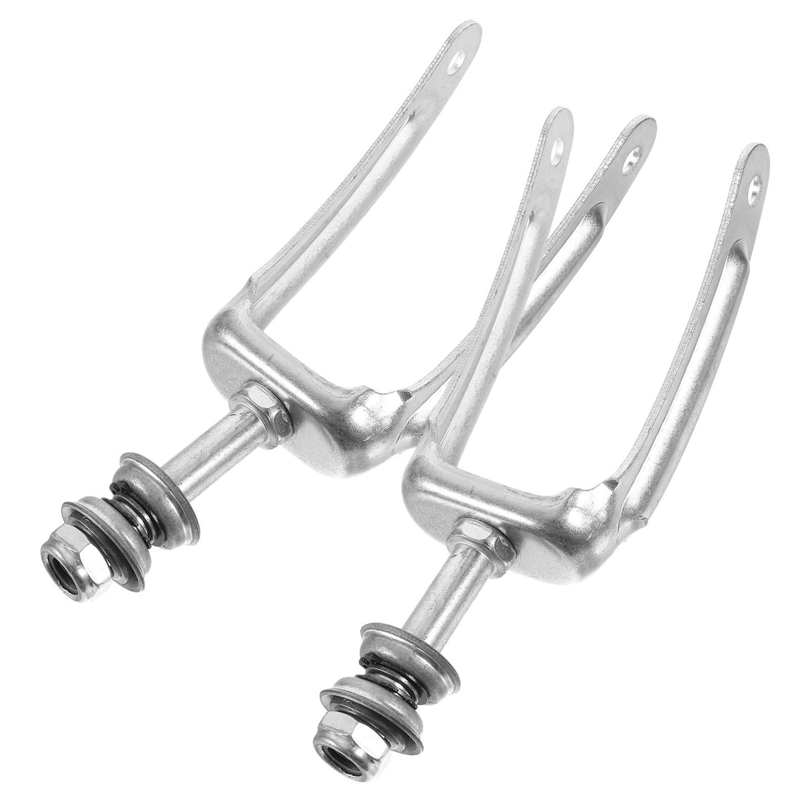 1 Pair Heavy Duty Steel Wheelchair Front Wheel Fork Bracket - Galvanized Iron Frame for Manual Wheelchairs - Perfect for Mobility Aid & Home Healthcare Use