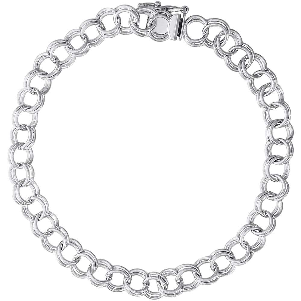 Rembrandt Double Link Curb Charm Bracelet - 7