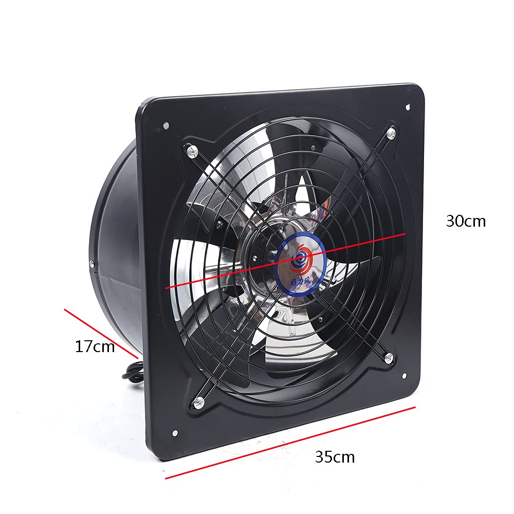 LOYALHEARTDY 150W 12 Inch Industrial Exhaust Fan - High Power Ventilation Extractor Axial Air Blower for Garages, Workshops, Greenhouses & Attics (2800 RPM, US Stock) - Perfect for Cooling, Odor Removal & Air Circulation in Commercial & Residential Spaces