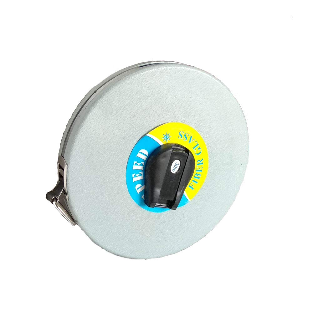 NRT Fiberglass Measuring Tape 30M - Durable Plastic & Fiberglass Construction, Grey & Black - Perfect for Construction, DIY Projects, and Outdoor Use