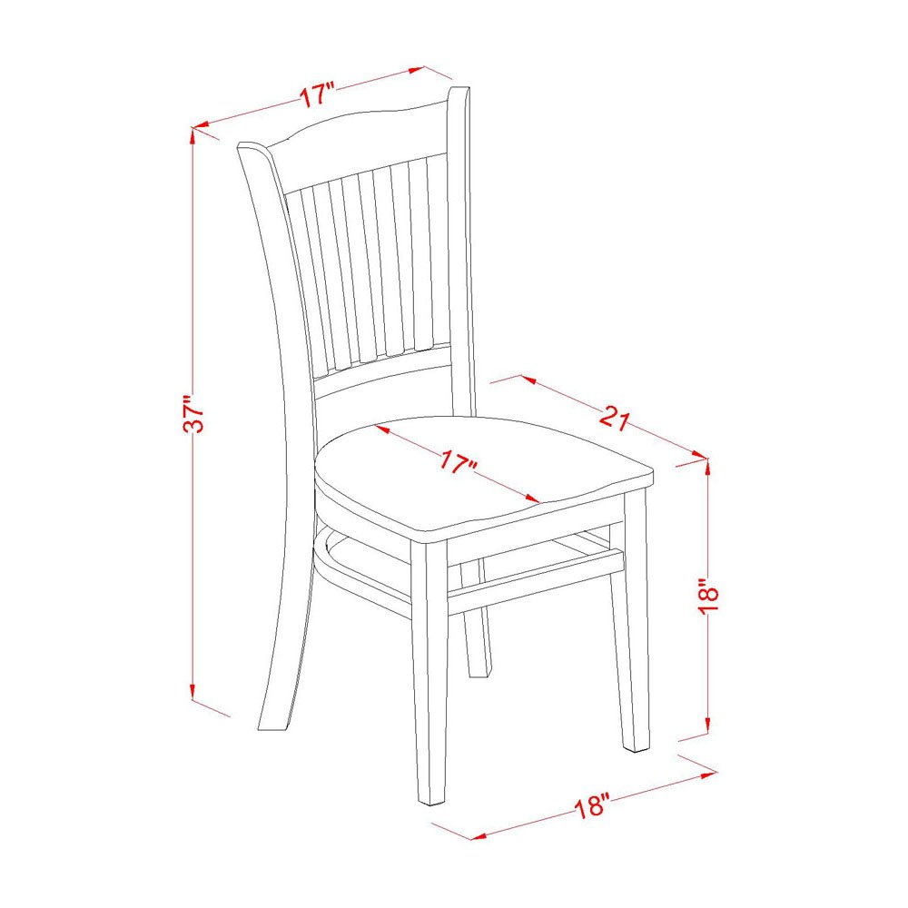 East West Furniture 7-Piece Dining Set - 36x60 Inch Rectangle Table & 6 Wooden Chairs in Linen White | Modern Kitchen & Dining Room Furniture for Family Gatherings & Dinner Parties
