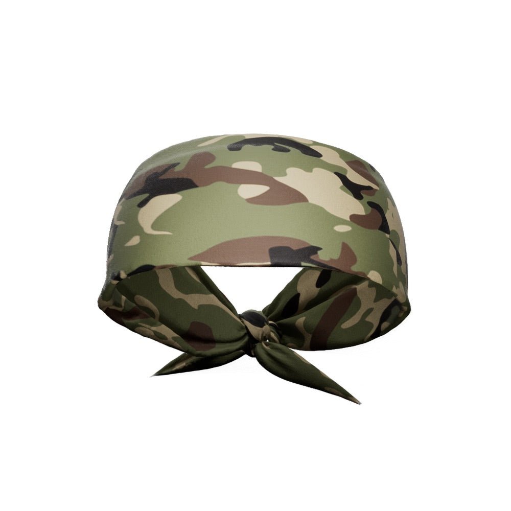 Military Camo Tie Headband - Adjustable Head Wrap for Men & Women - Perfect for Outdoor, Sports, and Workout Activities
