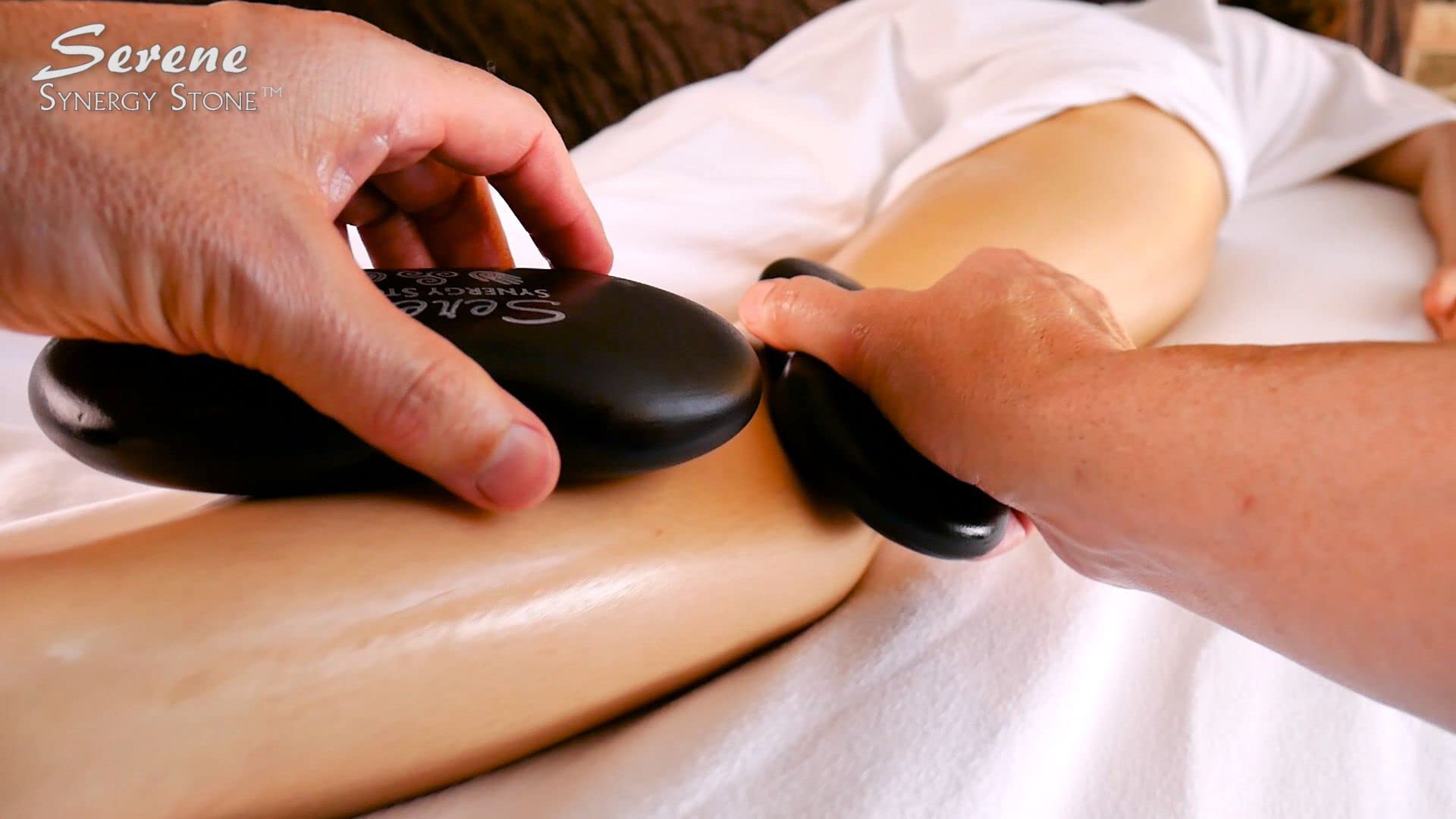 Basalt Black Hot Stone Massage Set of 2 - Deep Heat Therapy for Muscle Tension Relief - Relaxing Contoured Stones with Matte Surface (Use with Massage Oil) - Perfect for Spa, Home Relaxation & Professional Massage Therapy