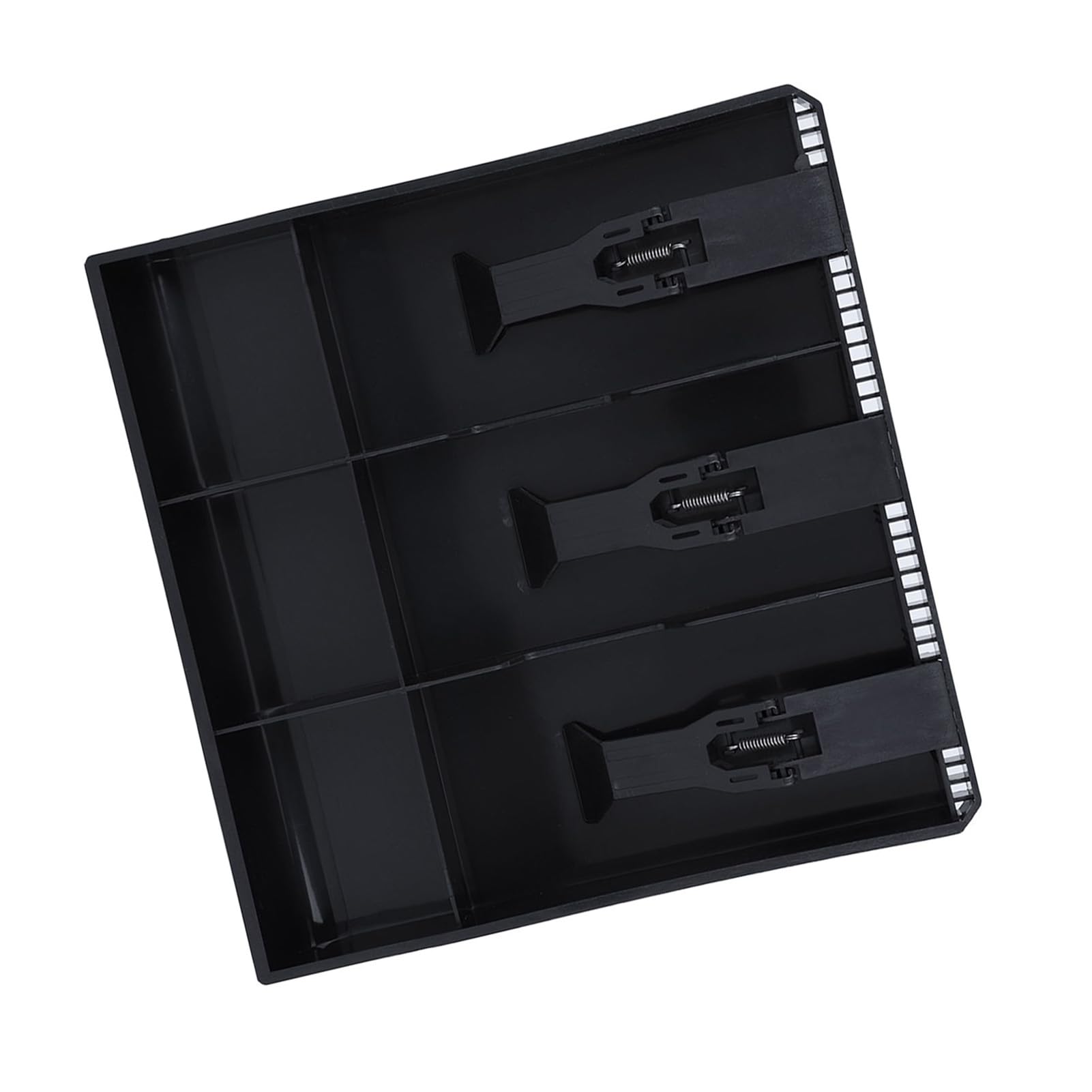 Plastic Cash Drawer Tray with 3 Bill Compartments - Money Storage Box for Cash Register (9.6 x 9.6 x 1.4 Inch, Black) | Perfect for Retail Stores, Restaurants & Small Business Cash Management