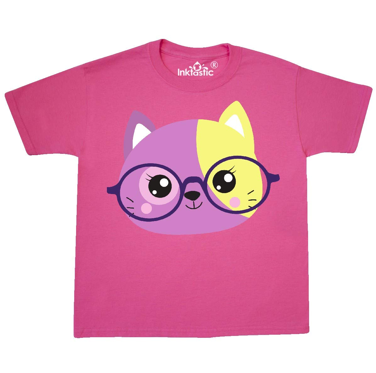 Hipster Cat with Glasses Graphic T-Shirt for Kids & Teens - Cute Kitten Design Youth Apparel for School, Casual Wear & Cat Lovers