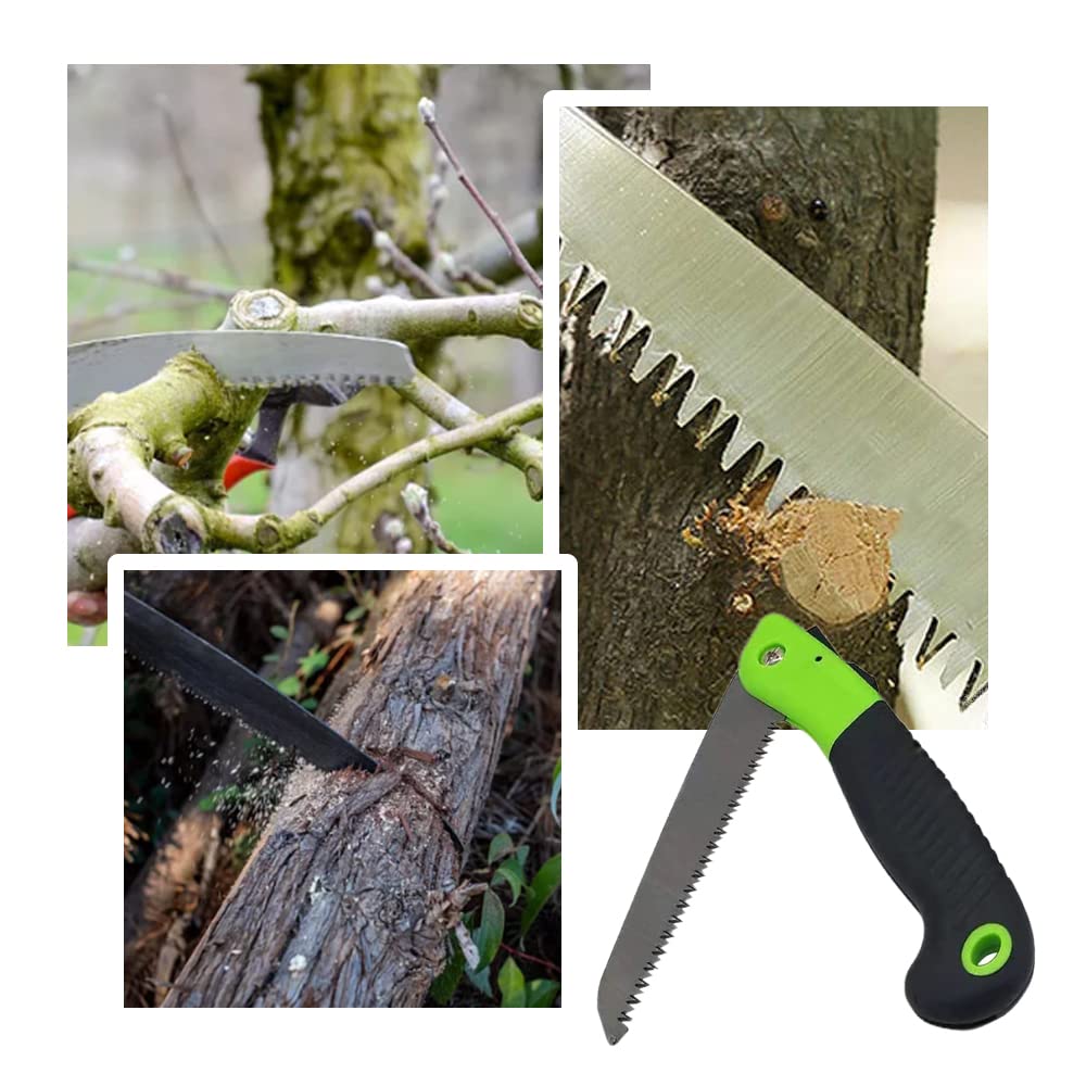 Professional Folding Hand Saw with Non-Slip Soft Grip Handle - Heavy Duty Pruning Saw for Tree Trimming, Branch Cutting & Wood Sawing | Perfect for Gardening, Landscaping & Outdoor Camping