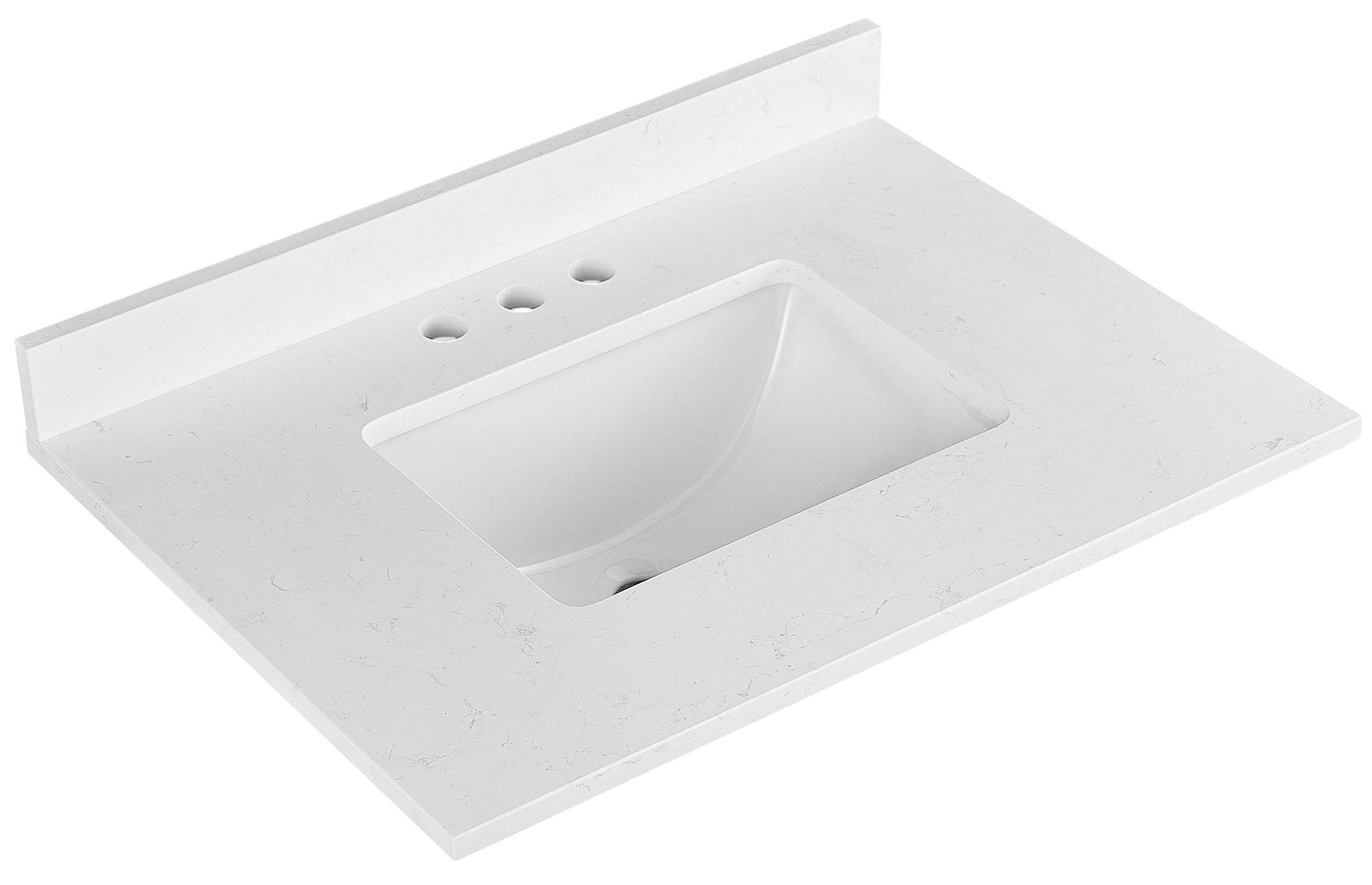 Amalfi 25W x 22D Engineered Marble Bathroom Vanity Top with Rectangular Undermount Sink - Perfect for Modern Bathroom Renovations and Master Suite Upgrades
