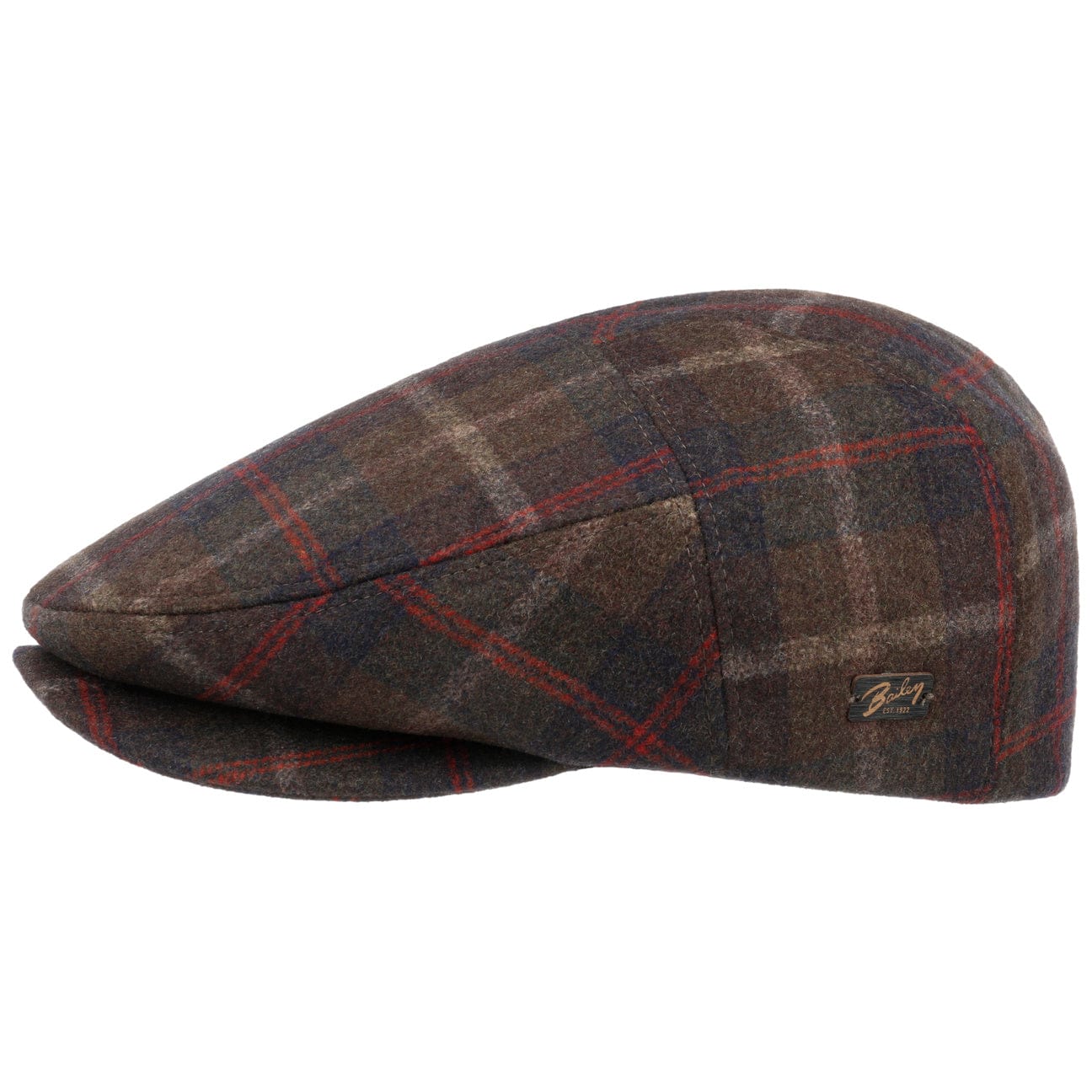Bailey 1922 Groves Check Flat Cap - Classic Wool Men's Hat for Casual Wear & Outdoor Activities
