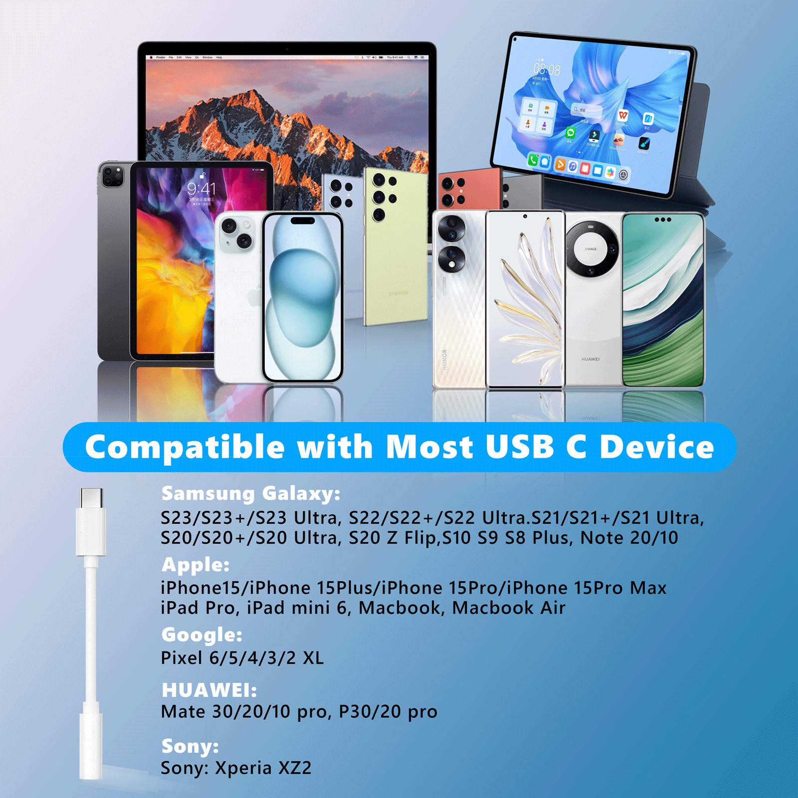 MFi Certified 2 Pack USB C to 3.5mm Headphone Adapter for iPhone 16/15 Series - Aux Audio Dongle Compatible with iPhone 16/16 Plus/16 Pro/16 Pro Max/15/15 Pro/15 Pro Max - Perfect for Music, Gaming & Hands-Free Calls