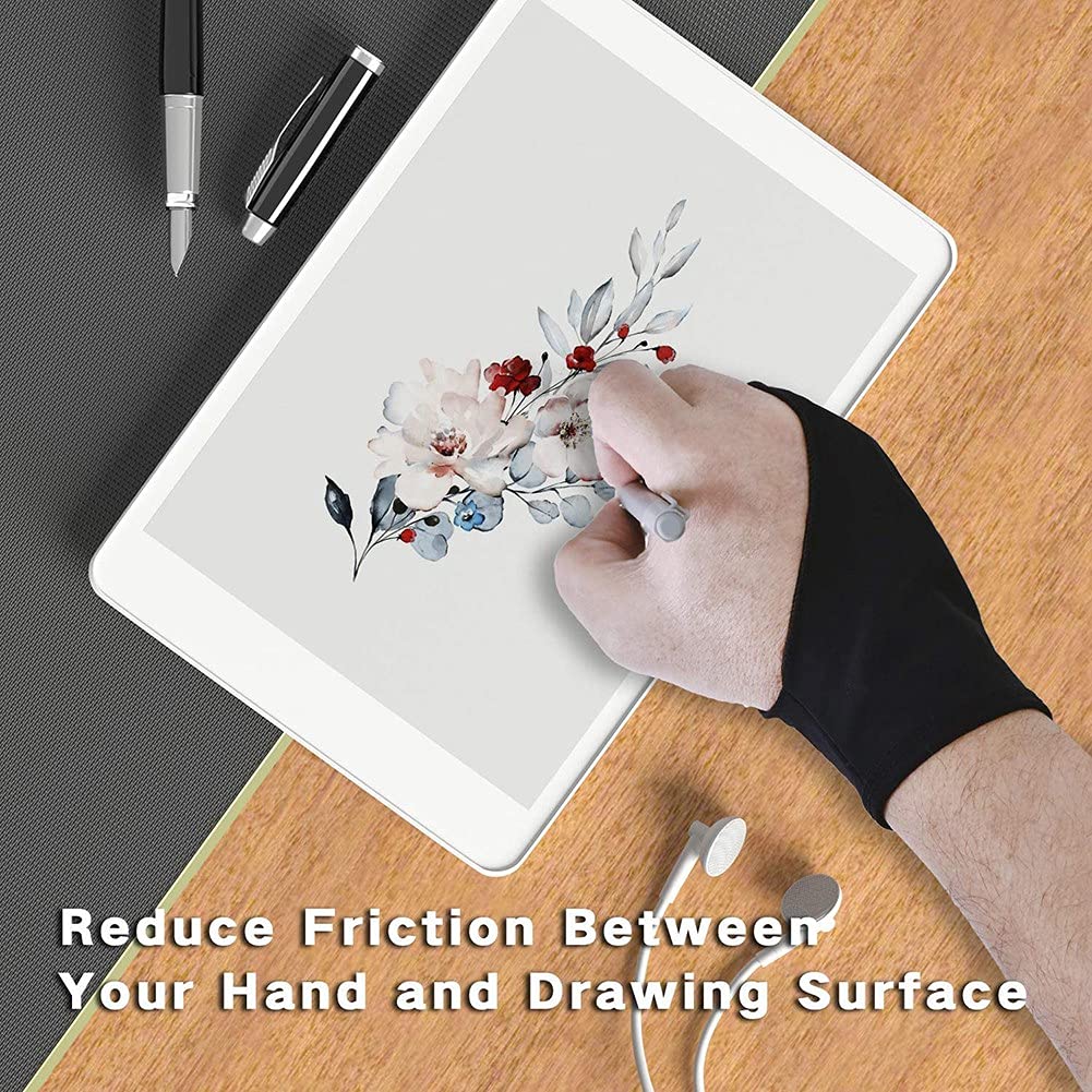 6-Piece Anti-Smudge Drawing Glove Set for Graphic Tablets - Sketching & Digital Painting (Medium Size) - Perfect for Artists, Designers & Illustrators