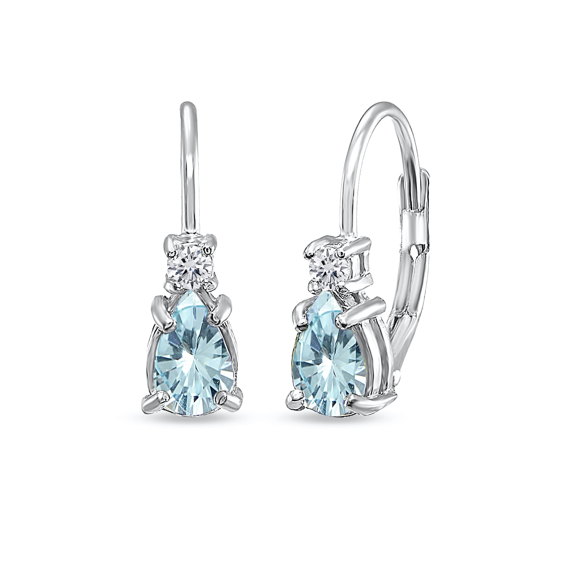 Tiny Birthstone Earrings for Women - Sterling Silver Leverback Huggie Earrings with Genuine/Synthetic Gemstones | Perfect for Gifts, Anniversaries & Everyday Wear