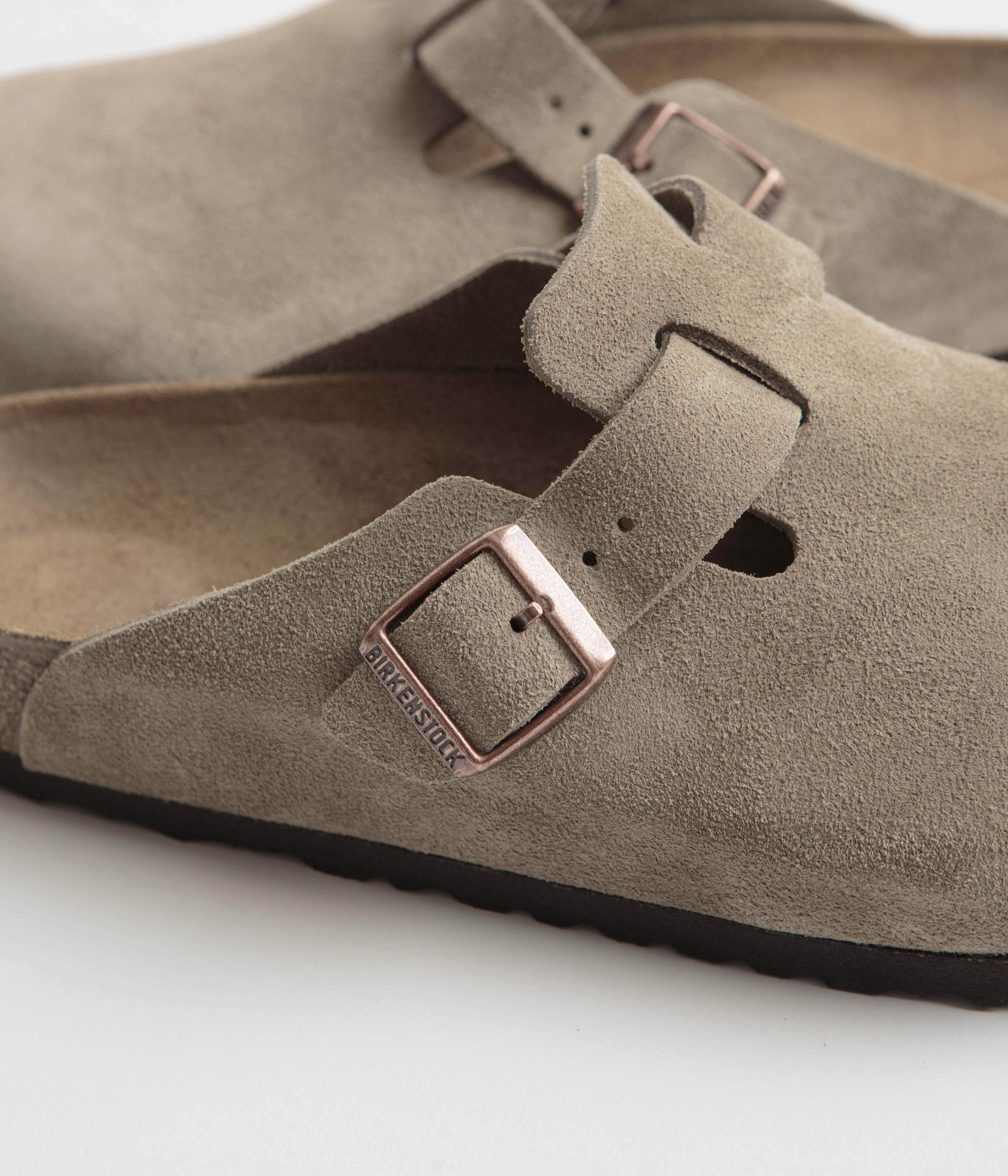 Birkenstock Boston Soft Footbed Sandals for Men & Women - Comfortable Taupe Suede Leather Clogs | Perfect for Casual Wear, Home, and Outdoor Activities