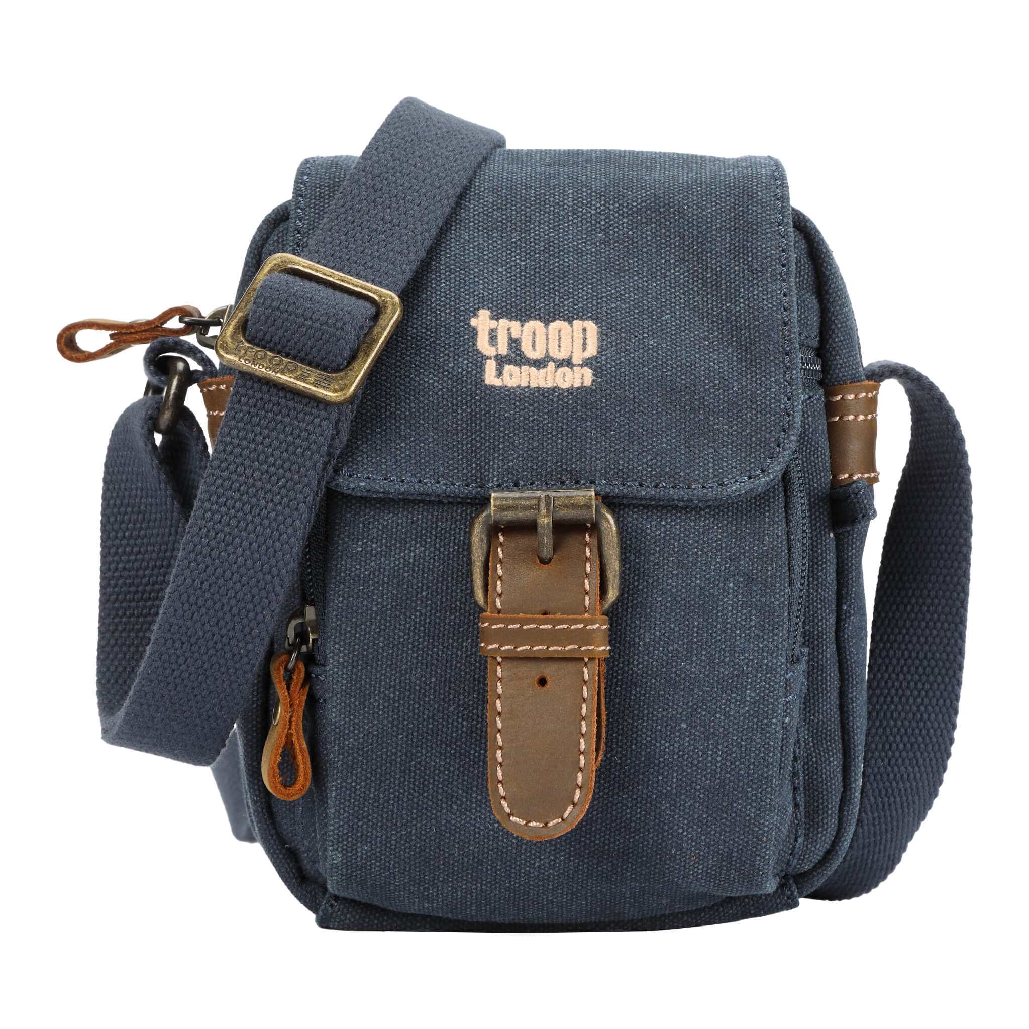 TRP0213 Troop London Classic Canvas Crossbody Bag for Men & Women - Stylish & Durable Everyday Shoulder Bag for Work, Travel & Casual Outings