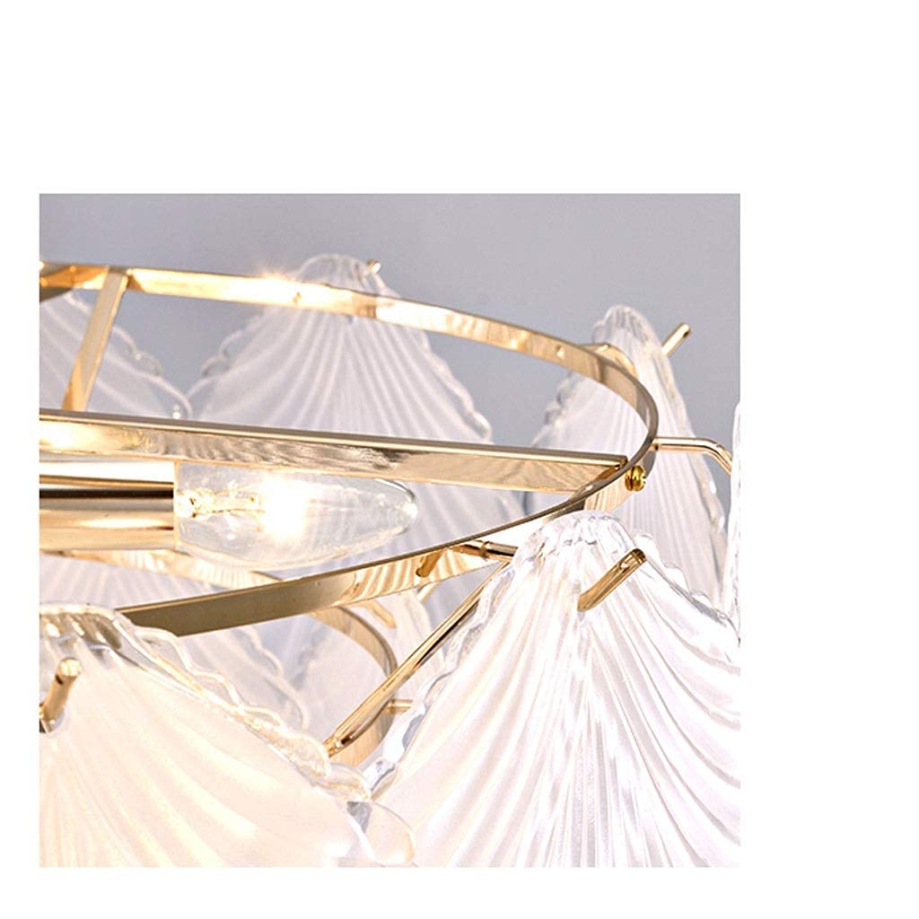 Modern Desk Lamp & Creative Sea Shell Texture Glass Ceiling Light for Bedroom, Living Room, Dining Room, Kitchen - Stylish Home & Office Lighting (Size L, M) | Perfect for Reading, Working & Ambient Decor