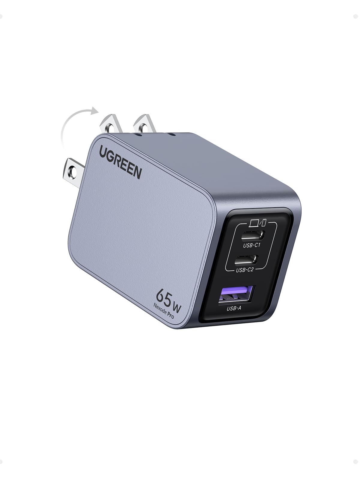 UGREEN Nexode Pro 65W GaN Fast Charger - 3-Port USB C Wall Charger for MacBook Pro/Air M2, Dell XPS, iPhone 16/15, Galaxy S24, Pixel 9 | Compact Foldable Design | Perfect for Travel, Office & Home Charging