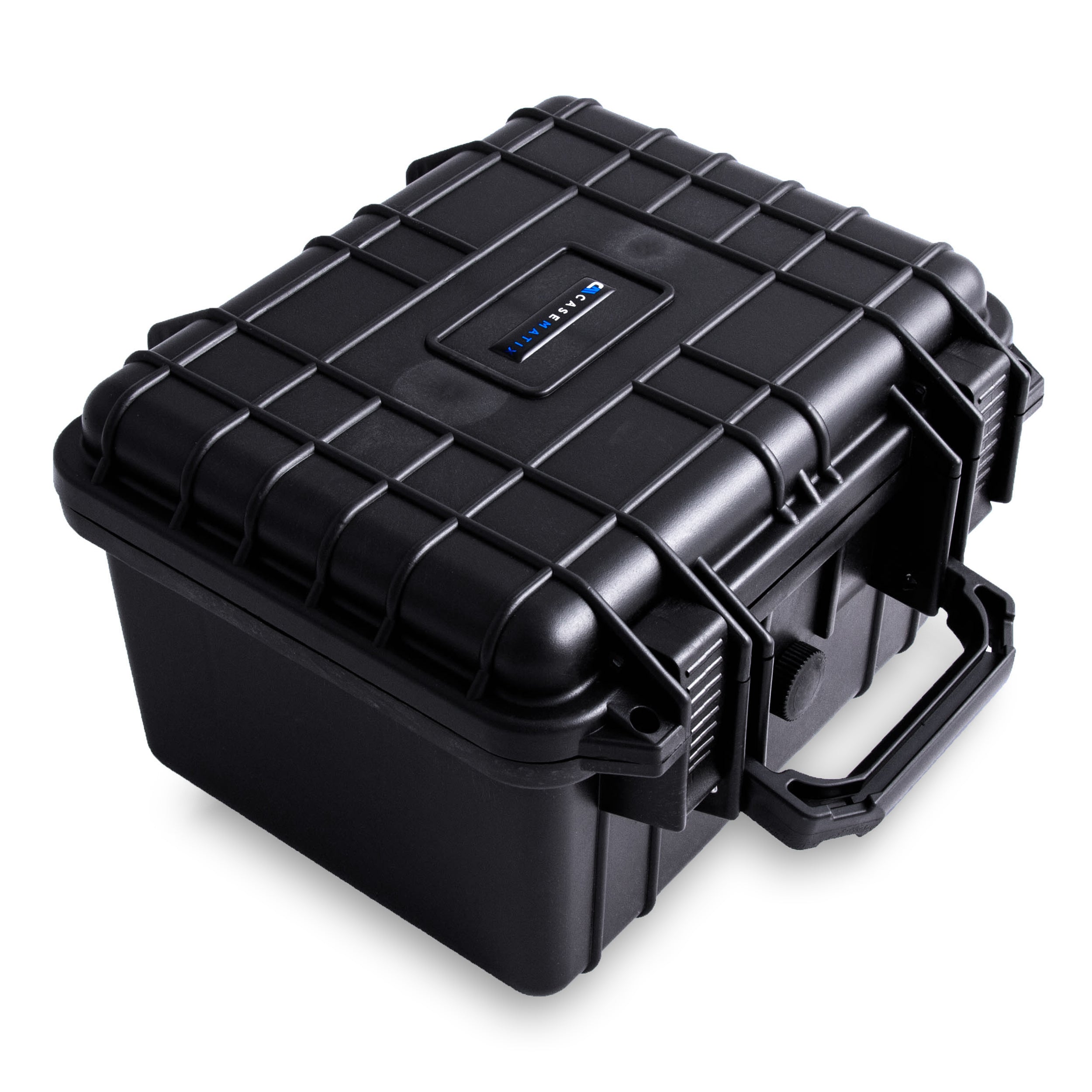 CASEMATIX 10 Waterproof Hard Travel Case with Padlock Rings & Customizable Foam - Fits Accessories up to 8.5 x 6 x 3.25 Inches - Perfect for Camera Gear, Tools, Electronics & Travel Essentials