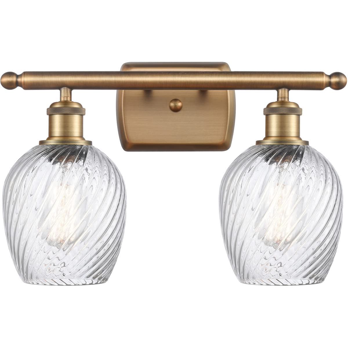 Salina 2-Light Bathroom Vanity Light in Brushed Brass - Part of Ballston Collection - Perfect for Modern Bathroom & Powder Room Lighting