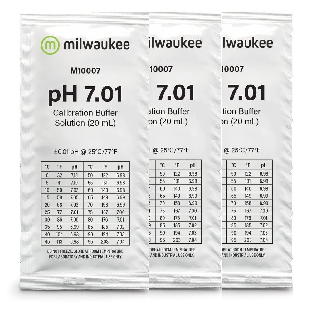 Milwaukee pH Tester Calibration Kit with Buffer 7.01 Solution (3-Pack) - Accurate Water Testing for Pools, Aquariums & Hydroponics