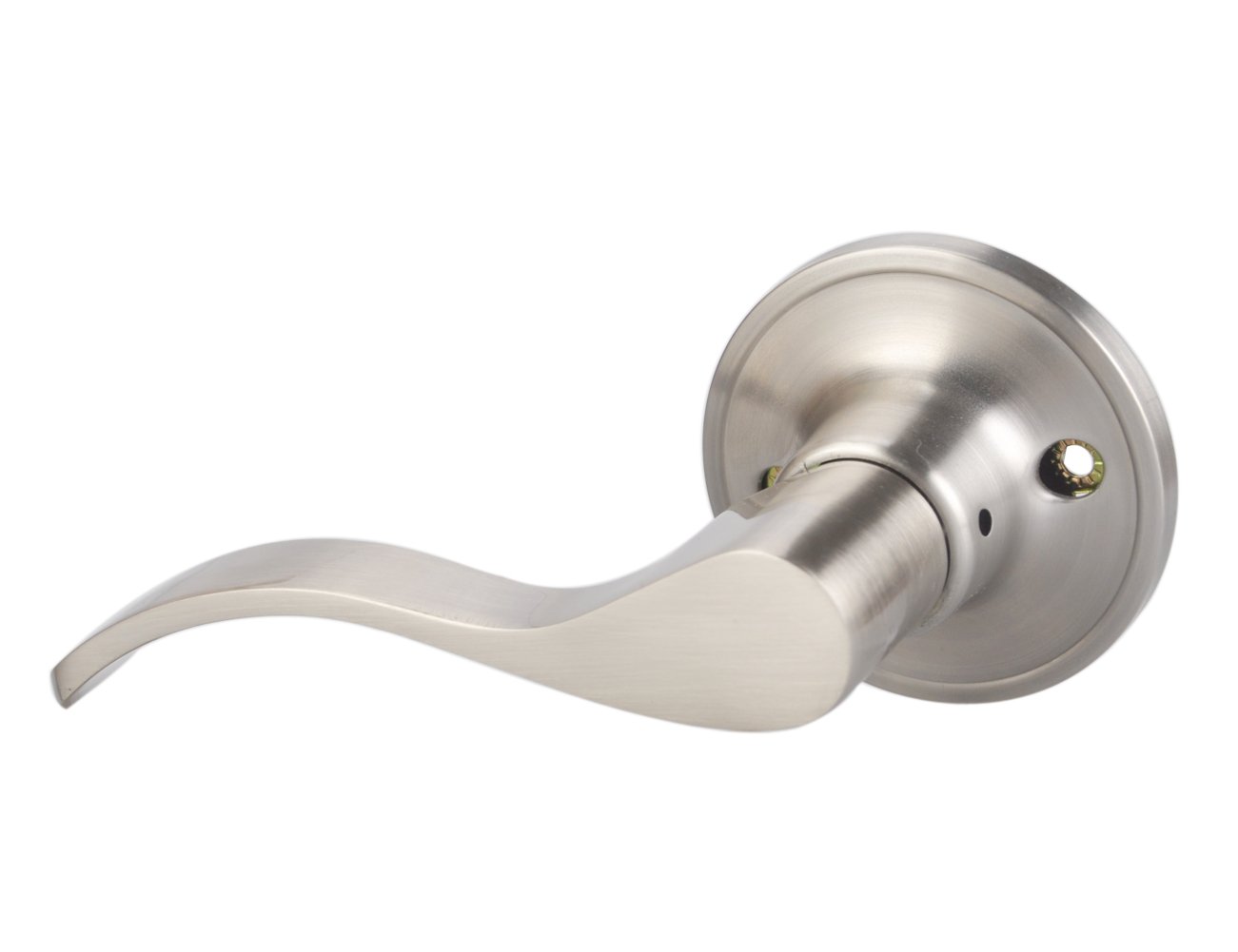 TMC Hall/Closet Lever Handle Lock - Brushed Nickel Finish for Passage Door - TL001-SN-PS-4P - Ideal for Bedrooms, Bathrooms & Interior Doors