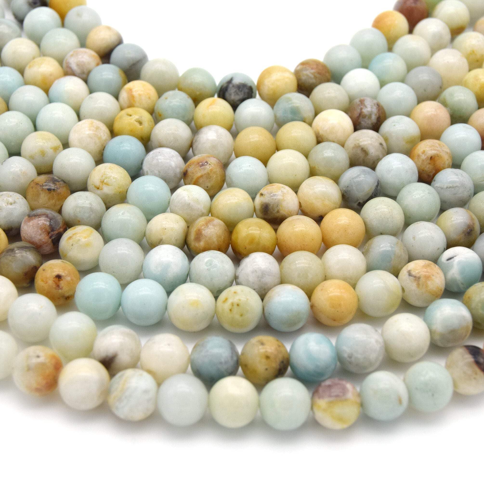Natural Amazonite Beads 12mm - Smooth Round Gemstone Beads for Jewelry Making, DIY Crafts, Healing Bracelets & Necklaces - Perfect for Meditation, Energy Balancing & Spiritual Gifts