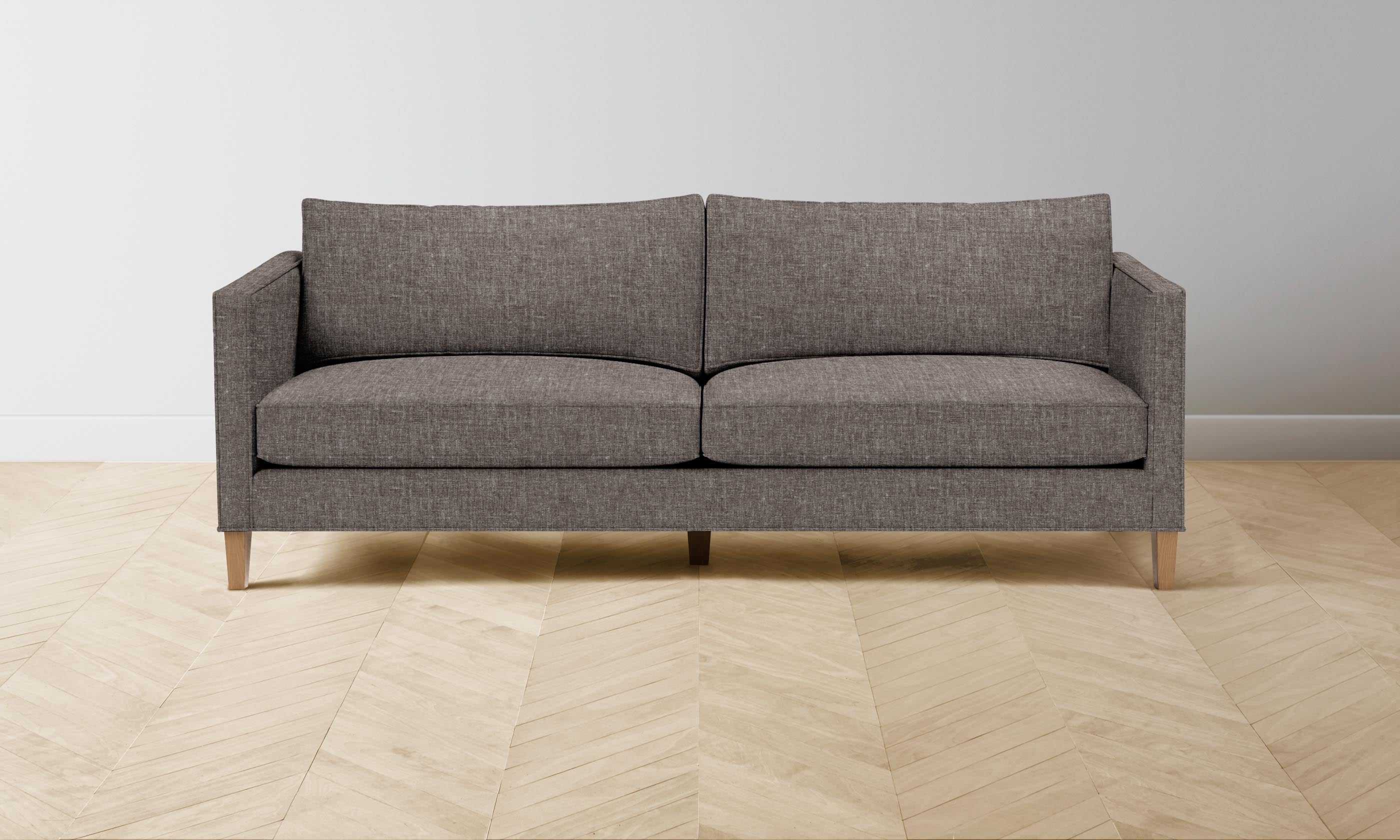 Premium Crosby Sofa - Heritage Belgian Linen Upholstery in Rich Carob Brown | Perfect for Living Rooms, Offices & Cozy Spaces