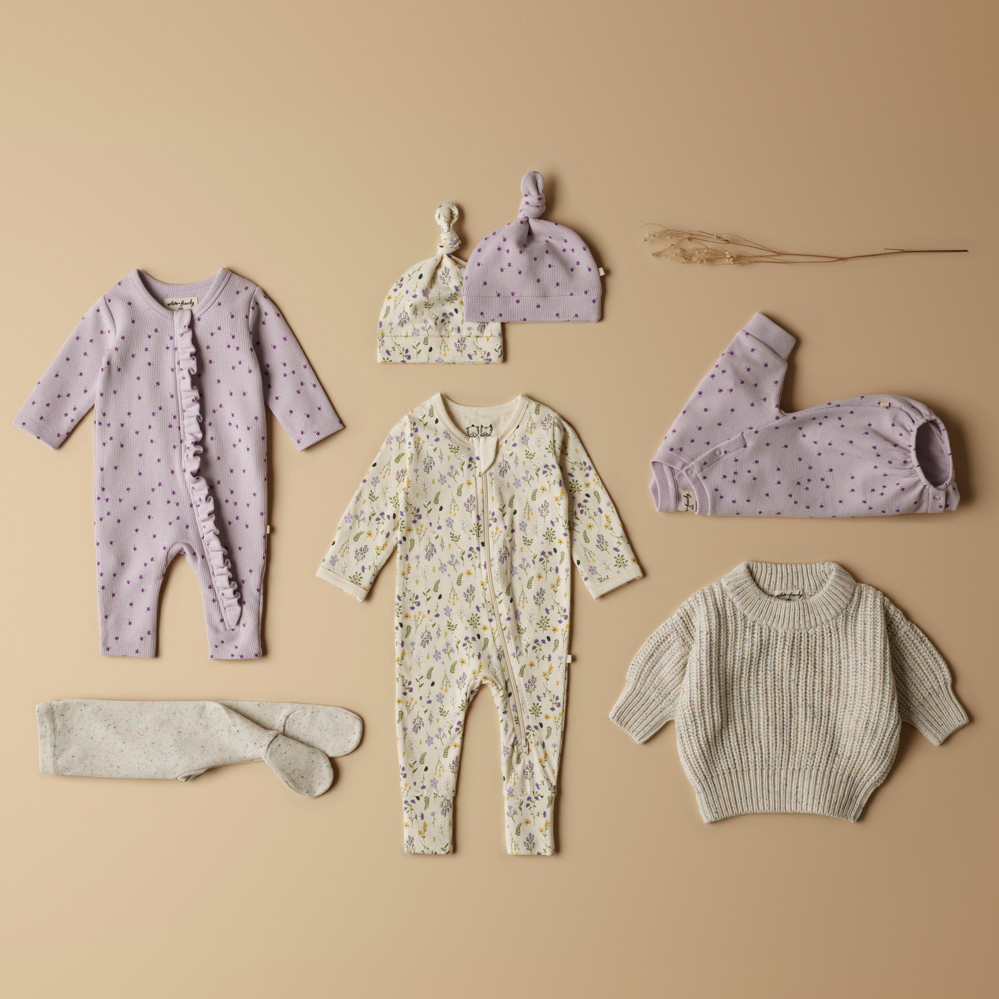 Lulu Daisy Organic Baby Waffle Ruffle Zipsuit - Soft Cotton One-Piece Romper for Newborns & Infants - Perfect for Playtime, Photos & Everyday Comfort