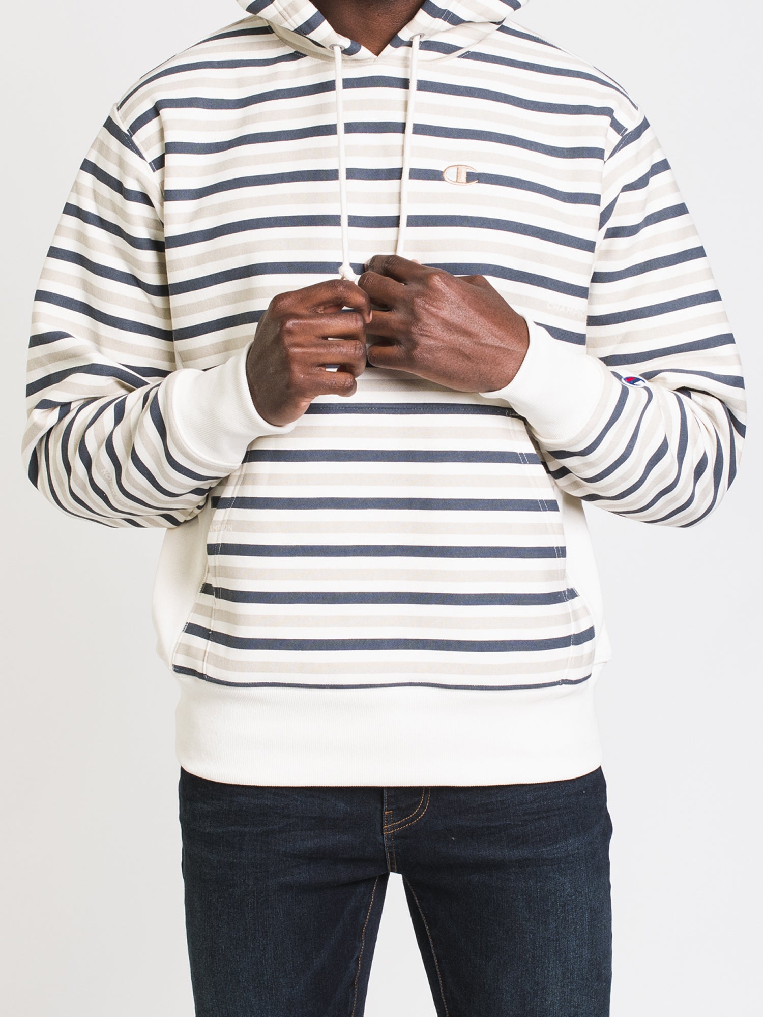 Champion Reverse Weave Stripe Pullover Hoodie - Men's & Women's Casual Sweatshirt for Gym, Streetwear & Everyday Comfort