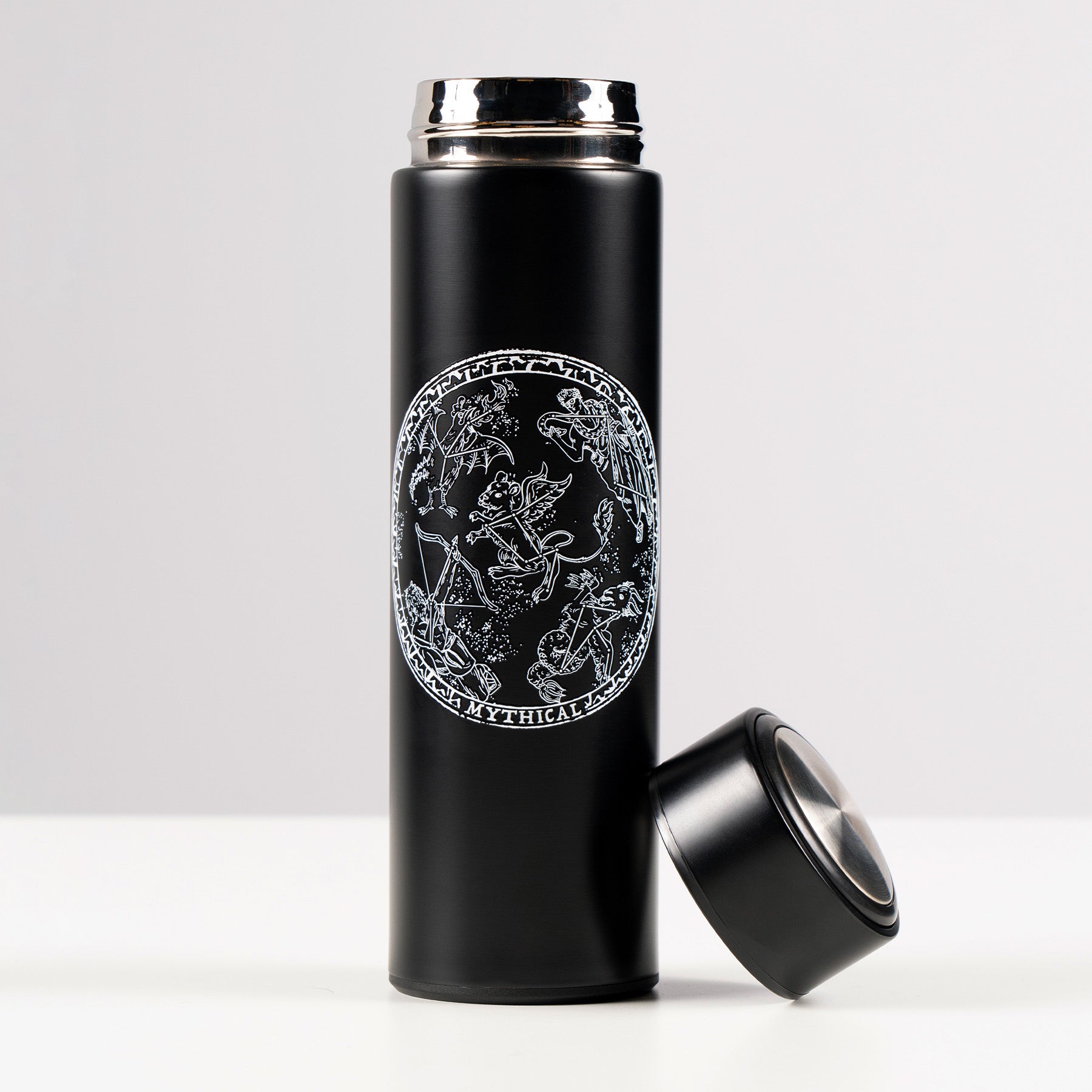 Glow in the Dark Water Bottle with Mythical Constellations - Reusable BPA-Free Leak Proof Stainless Steel Bottle for Hiking, Camping & Outdoor Adventures