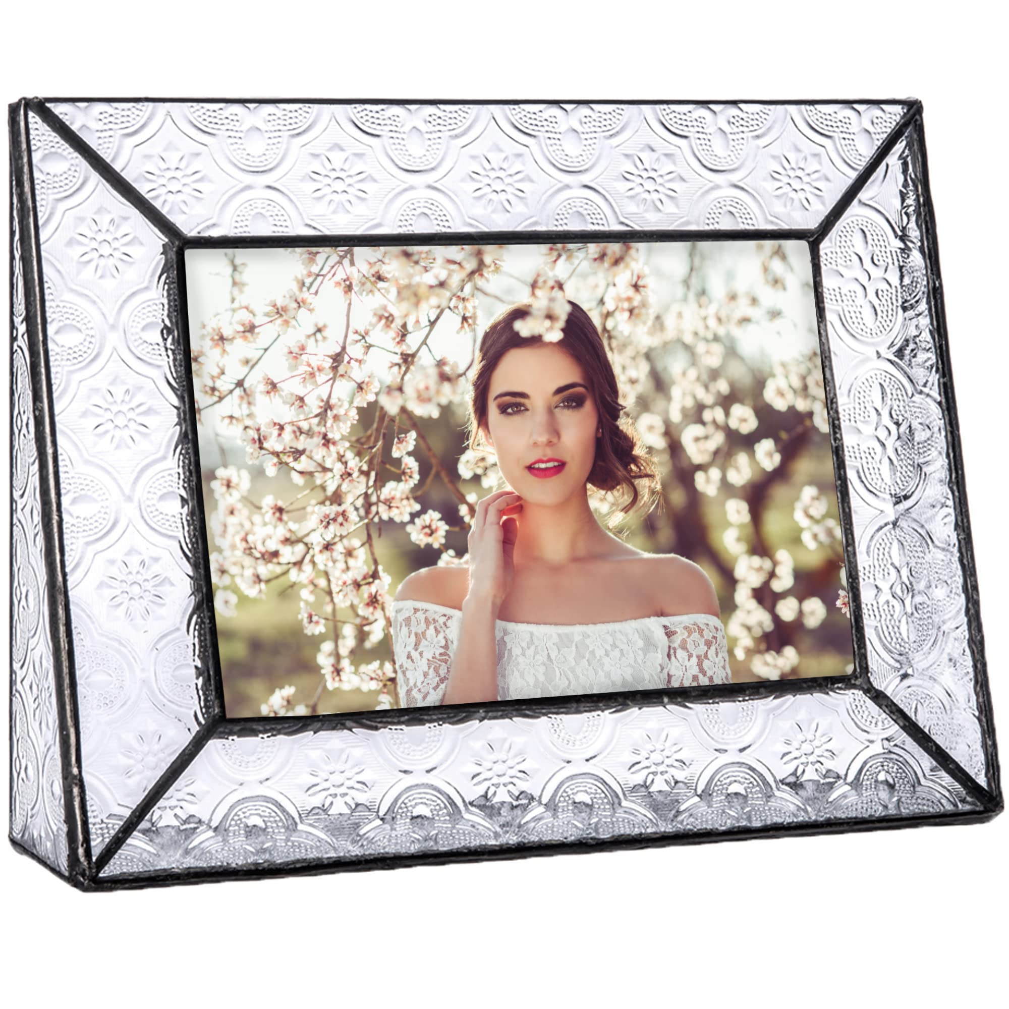 Vintage 4x6 Glass Picture Frame - Home & Office Décor for Weddings, Anniversaries, Graduations