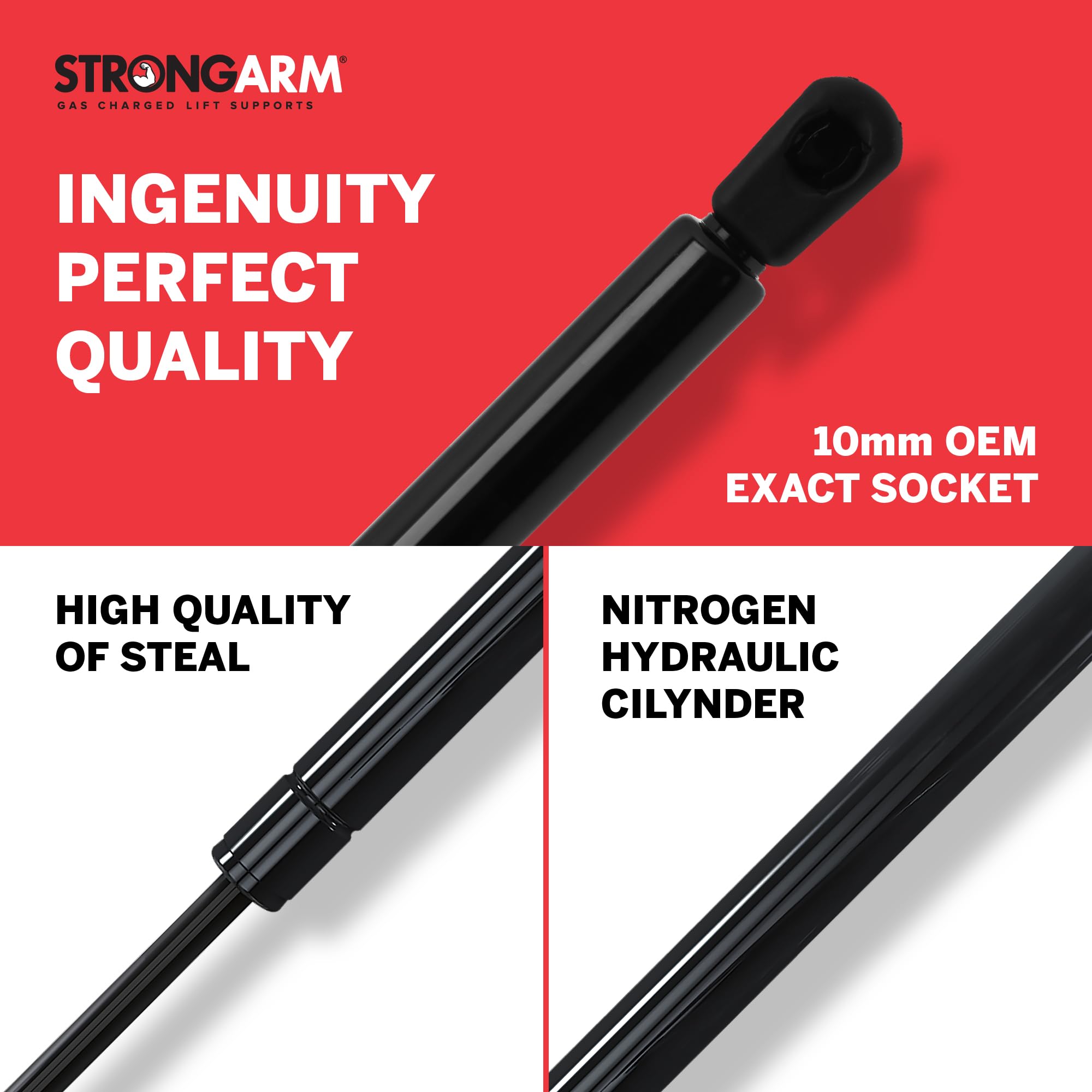 StrongArm 4365 Back Glass Lift Support - Heavy Duty Gas Strut for Truck, SUV, and Van Tailgates (Pack of 1) | Durable Replacement Part for Smooth Tailgate Operation | Perfect for Camping, Hauling, and Outdoor Adventures