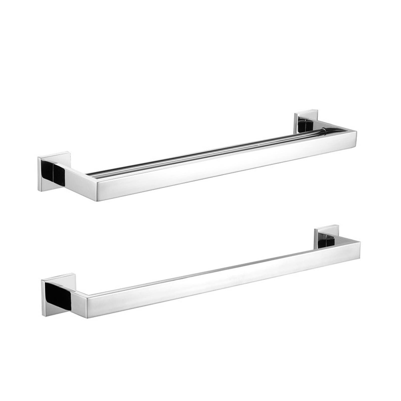 Stainless Steel Wall-Mounted Towel Rack - 50/60CM Kitchen & Bathroom Storage Organizer - Mirror Chrome Finish - Perfect for Home, Hotel & Spa Use