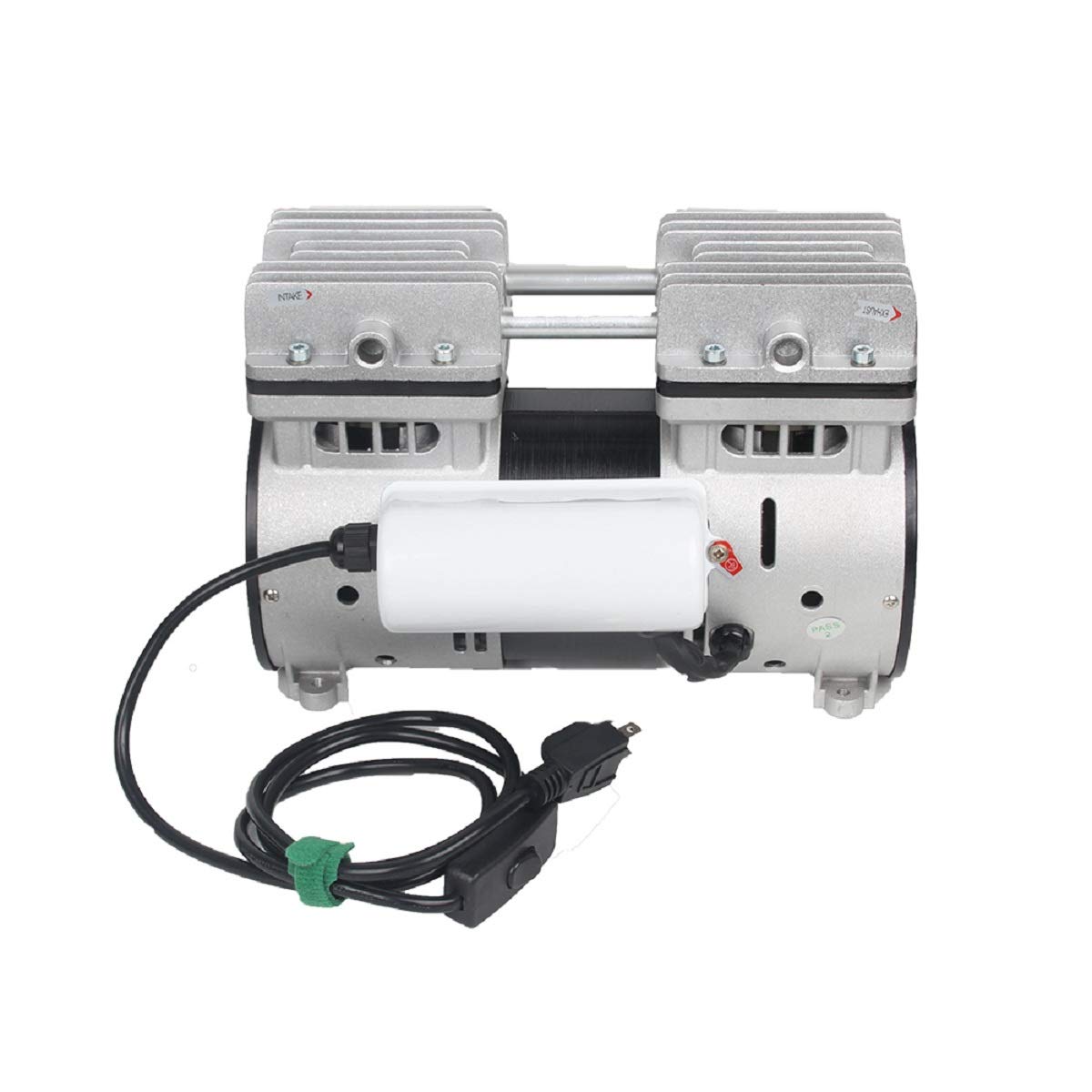 6CFM 110V Oil-Free Vacuum Pump - 780W High Power Quiet Piston Compressor with US Plug for HVAC, Refrigeration & Automotive AC Repair