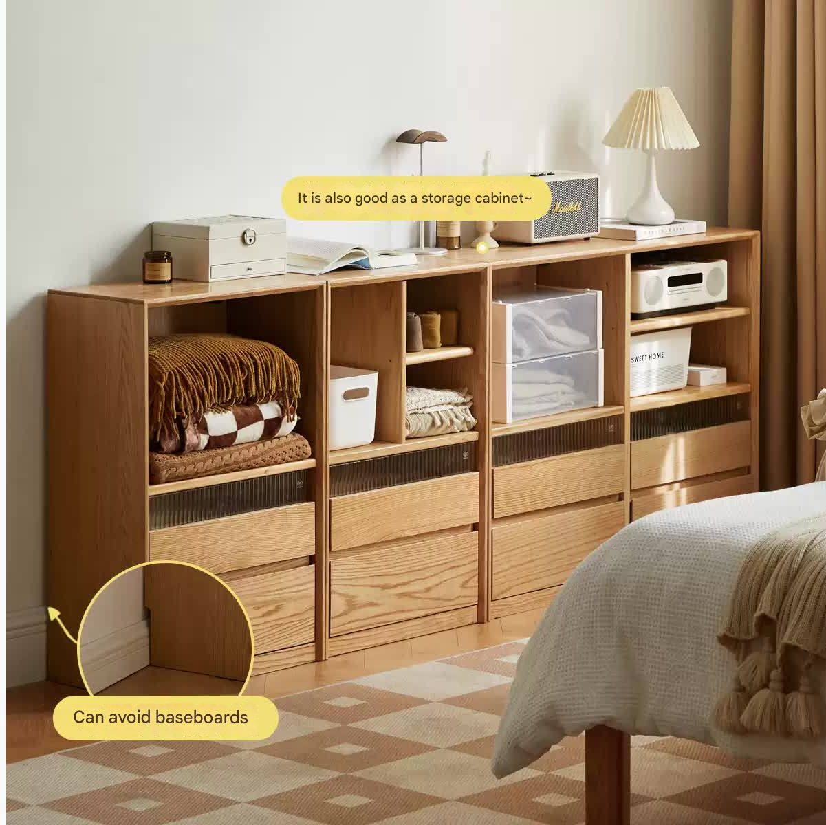 Modern Oak Solid Wood Bookcase - Stylish and Durable Bookshelf for Home Office, Living Room, or Library Storage