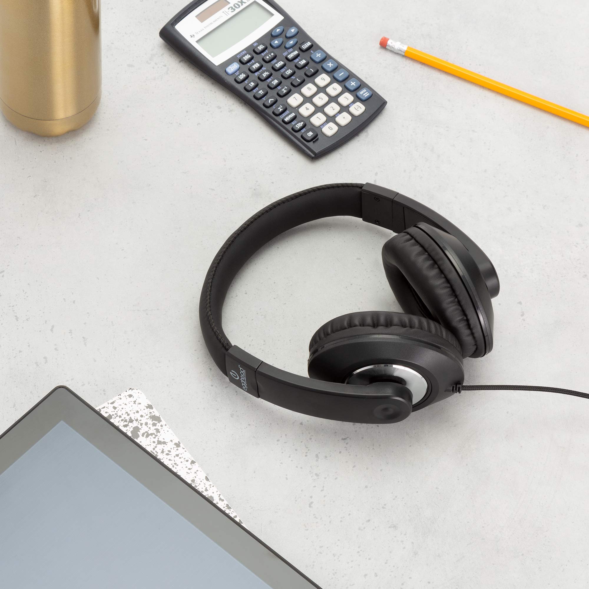 10 Pack School Testing Stereo Headphones with 3.5mm TRSS Plug - Durable Wired Headphones for Standardized Testing, Online Learning & Classroom Use