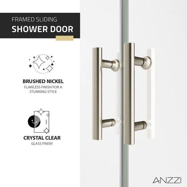 Anzzi SD AZ15 01BN Enchant Framed Sliding Shower Door - 70