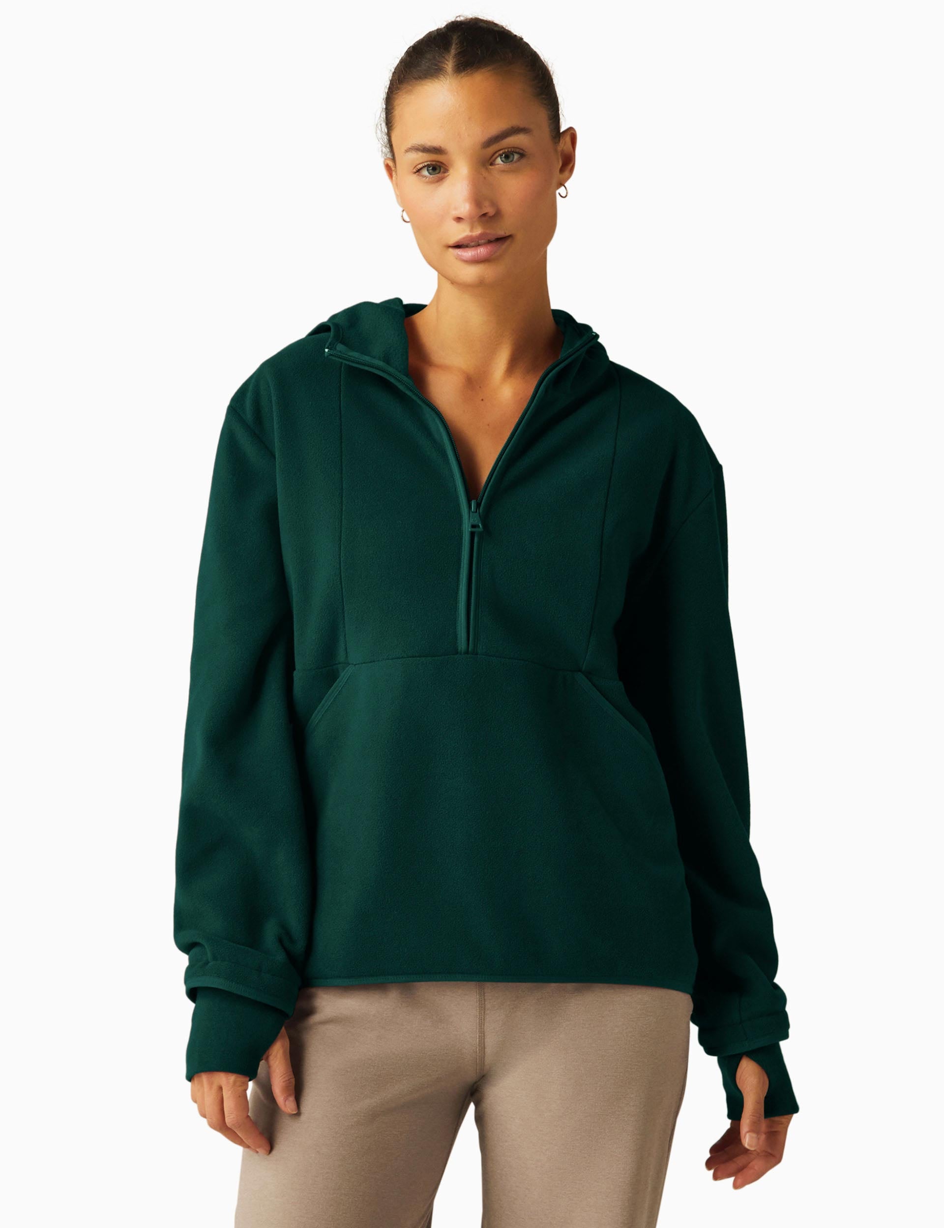 Urban Explorer Half Zip Pullover - Dark Spruce Green | Lightweight Fleece Jacket for Hiking & Outdoor Adventures