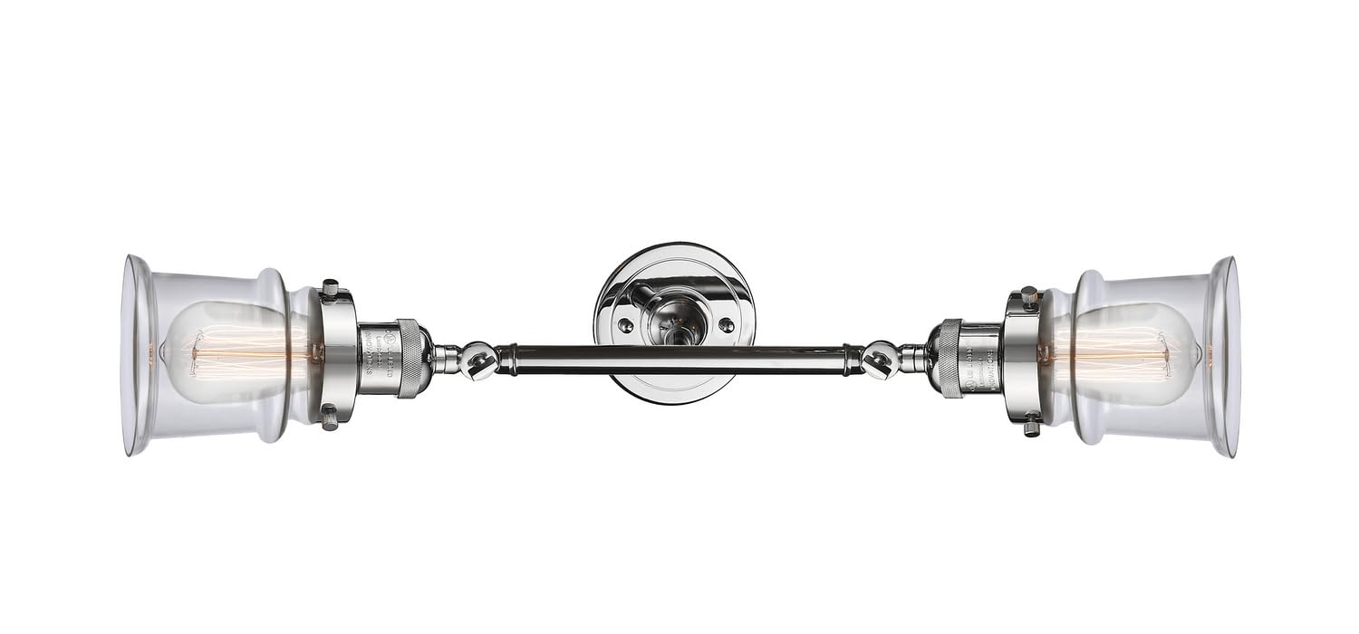 Franklin Restoration Collection 208L-PC-G182S-LED 2-Light Polished Chrome Bathroom Vanity Light - Perfect for Small Spaces & Modern Bathroom Decor