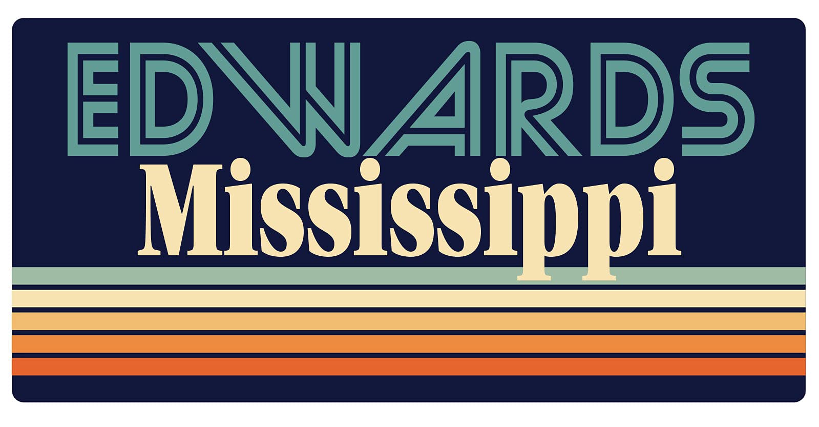 Vintage Edwards Mississippi 5 x 2.5 Inch Retro Fridge Magnet - Decorative Collectible Souvenir for Refrigerators, Lockers & Metal Surfaces