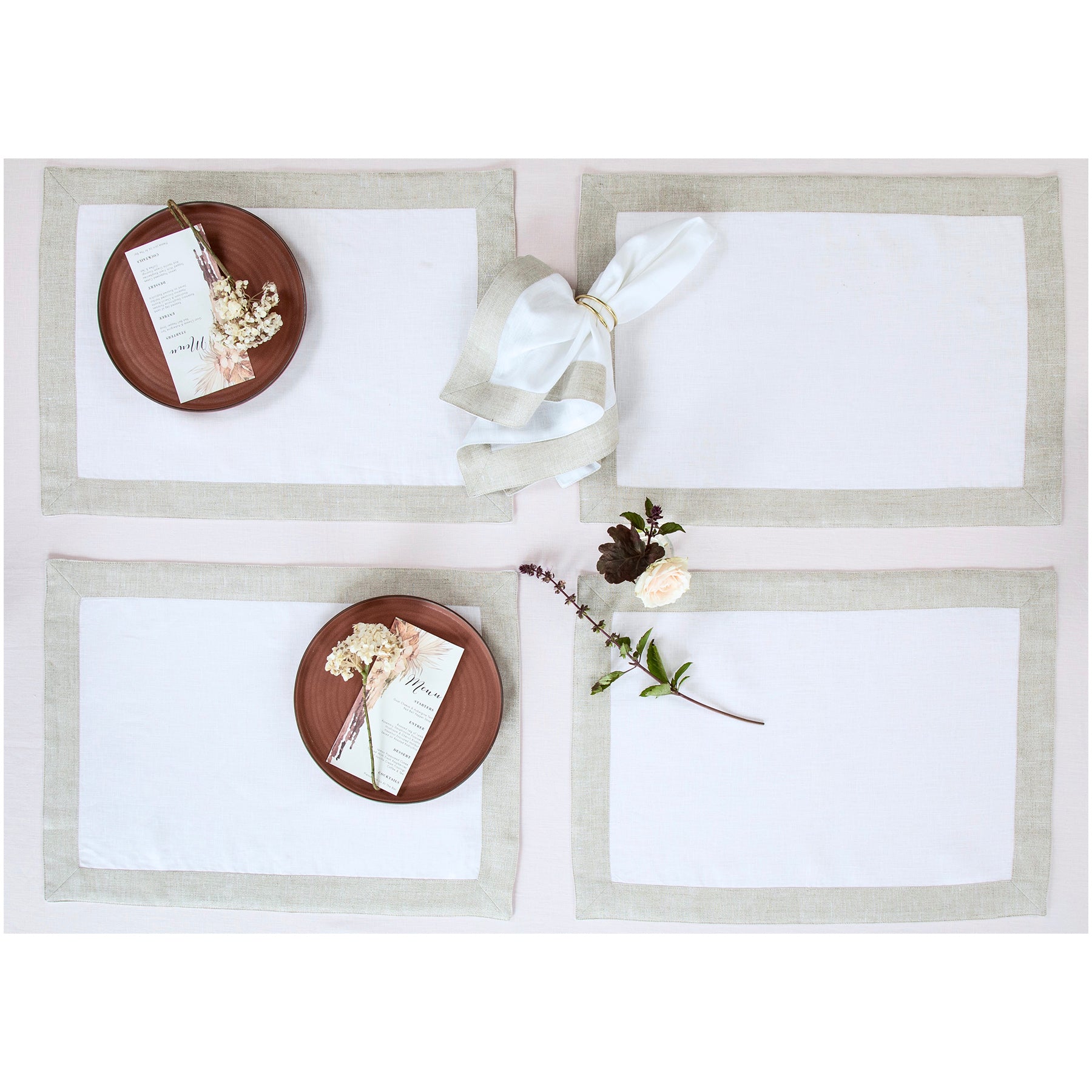 Elegant Festive Edge Placemats Set of 4 - Premium Holiday Dining Table Decor for Christmas, Thanksgiving & Special Occasions