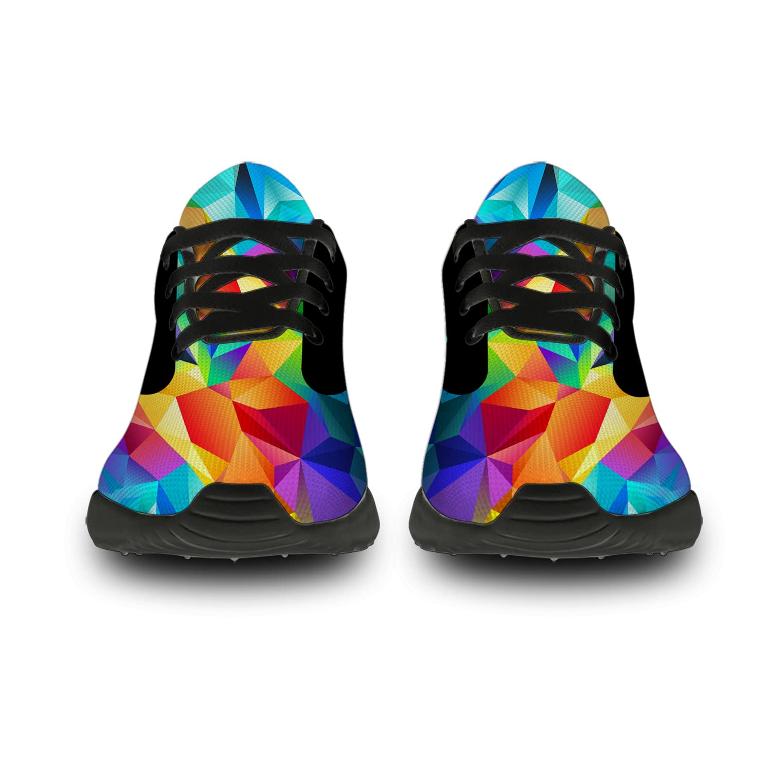 Unisex Pride Running & Walking Shoes - LGBT Rainbow Flag Sneakers for Men & Women (Size 7 Men/8.5 Women) - Perfect for Workouts, Pride Parades & Everyday Wear - Black