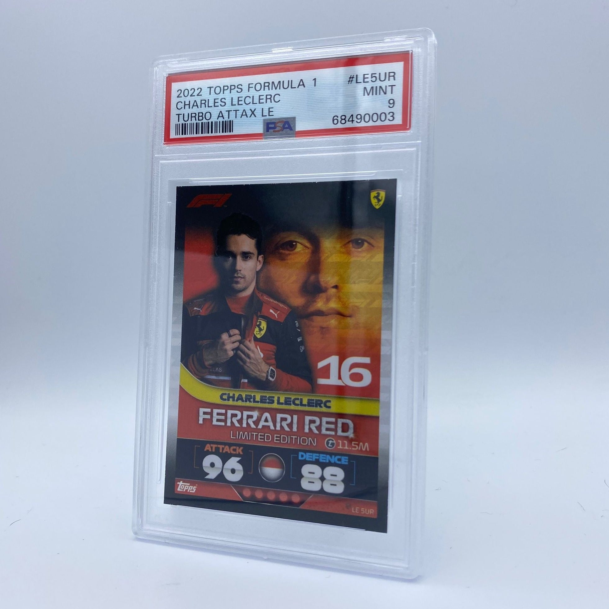 PSA 9 Graded Charles Leclerc Ferrari Red #LE5UR Turbo Attax 2022 Trading Card - Perfect for F1 Collectors, Sports Memorabilia Displays & Investment Collections