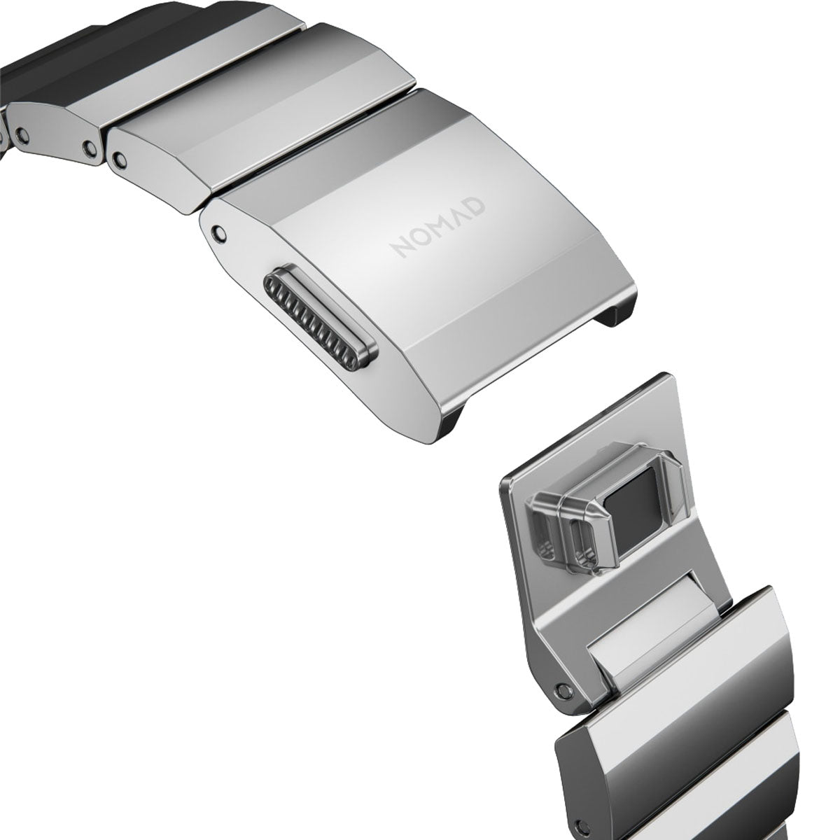 Nomad Apple Watch Band 40mm / 41mm Stainless Steel with Silver Hardware - Durable & Stylish for Workouts, Office & Everyday Wear