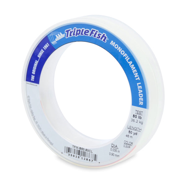 Premium American Fishing Wire - Triple Fish Monofilament Leader Line for Saltwater & Freshwater Fishing - Strong & Invisible Fluorocarbon Leader for Bass, Trout & Offshore Fishing