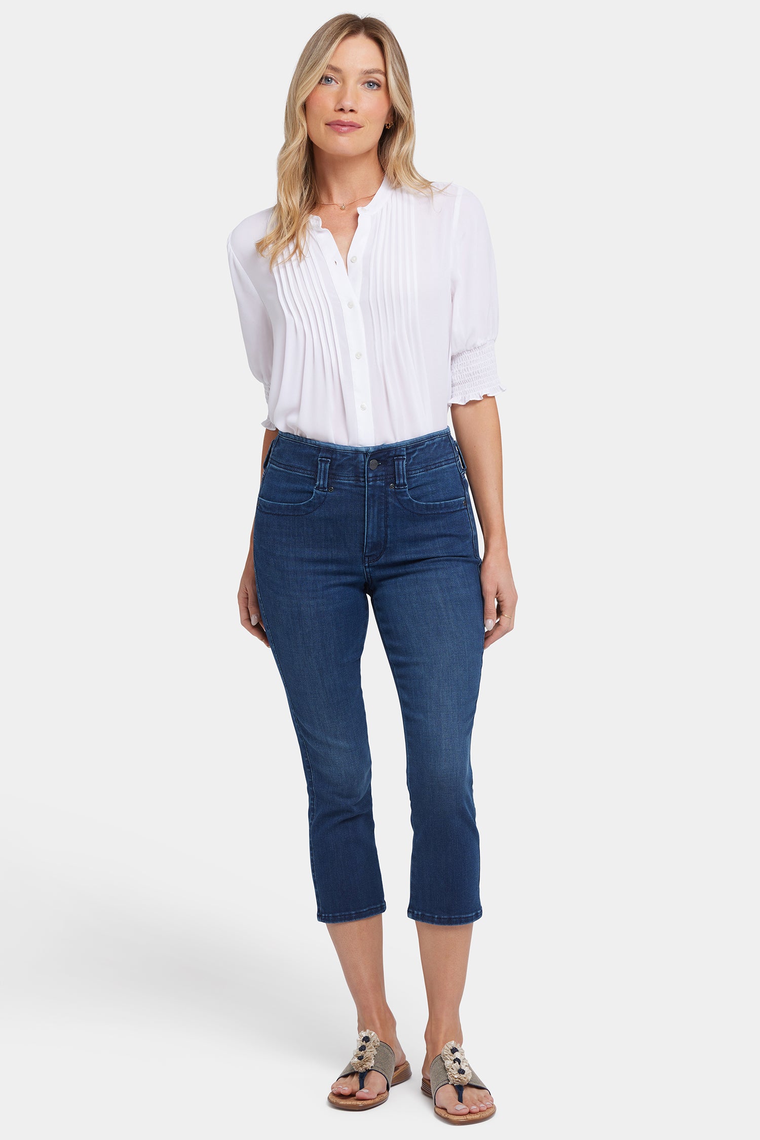 Ami Skinny Capri Jeans for Women - High Waisted Stretch Denim Pants in Ibiza Blue | Perfect for Summer Outfits, Casual Wear & Beach Vacations