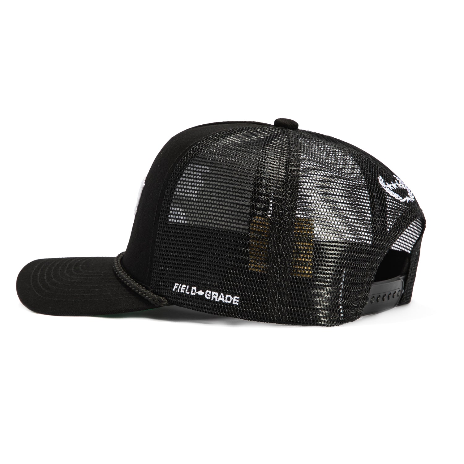 Field Grade By Any Means Snapback Trucker Hat - Black | Adjustable Unisex Baseball Cap for Outdoor, Sports & Casual Wear