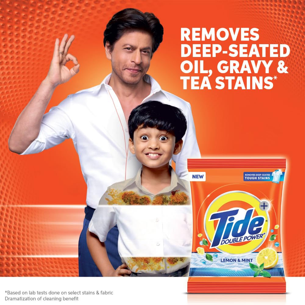 Tide Plus Laundry Detergent Powder - 2kg (4.4 lb) | Lemon & Mint Scent | Deep Stain Remover for Oil, Gravy & Tea | High Efficiency HE Safe | For Washer Machine & Hand Wash | Fresh Scent for Clothes, Towels & Bedding
