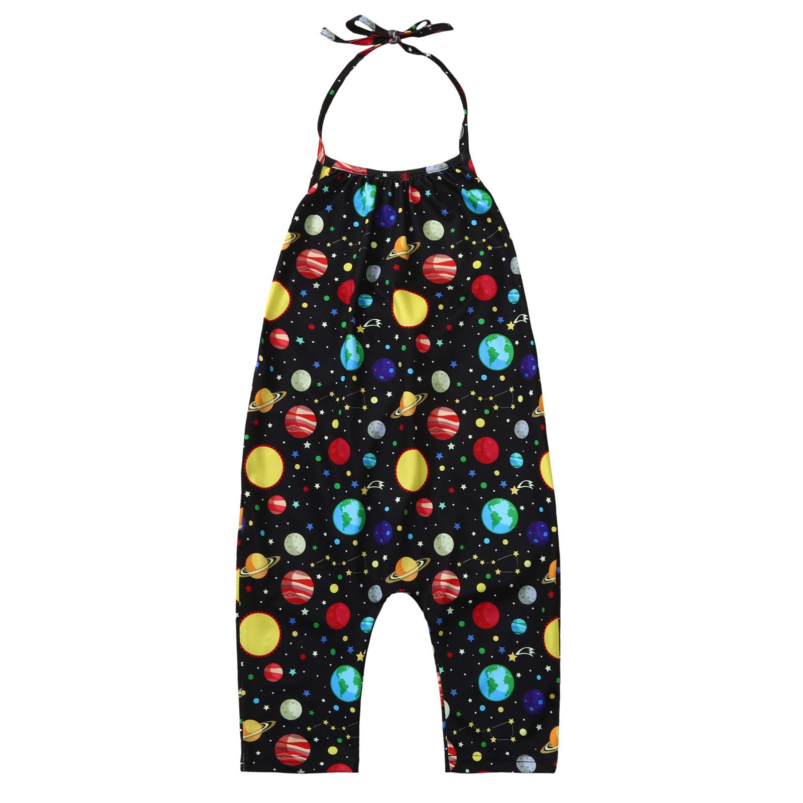 Baby Girls Summer Halter Backless Romper - Sleeveless Jumpsuit Playsuit for Toddlers 1-6 Years | Perfect for Beach, Pool & Outdoor Play