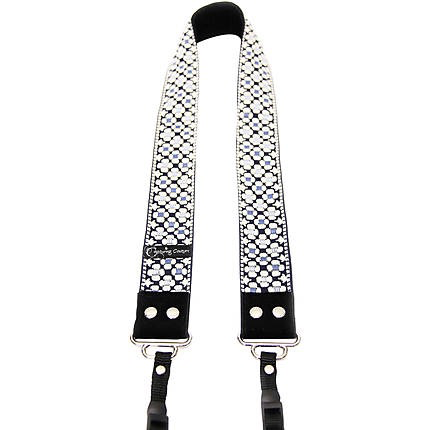 Fashionable Daisy Dot Blue Camera Strap for DSLR & Mirrorless Cameras - Perfect for Travel, Photography & Everyday Use