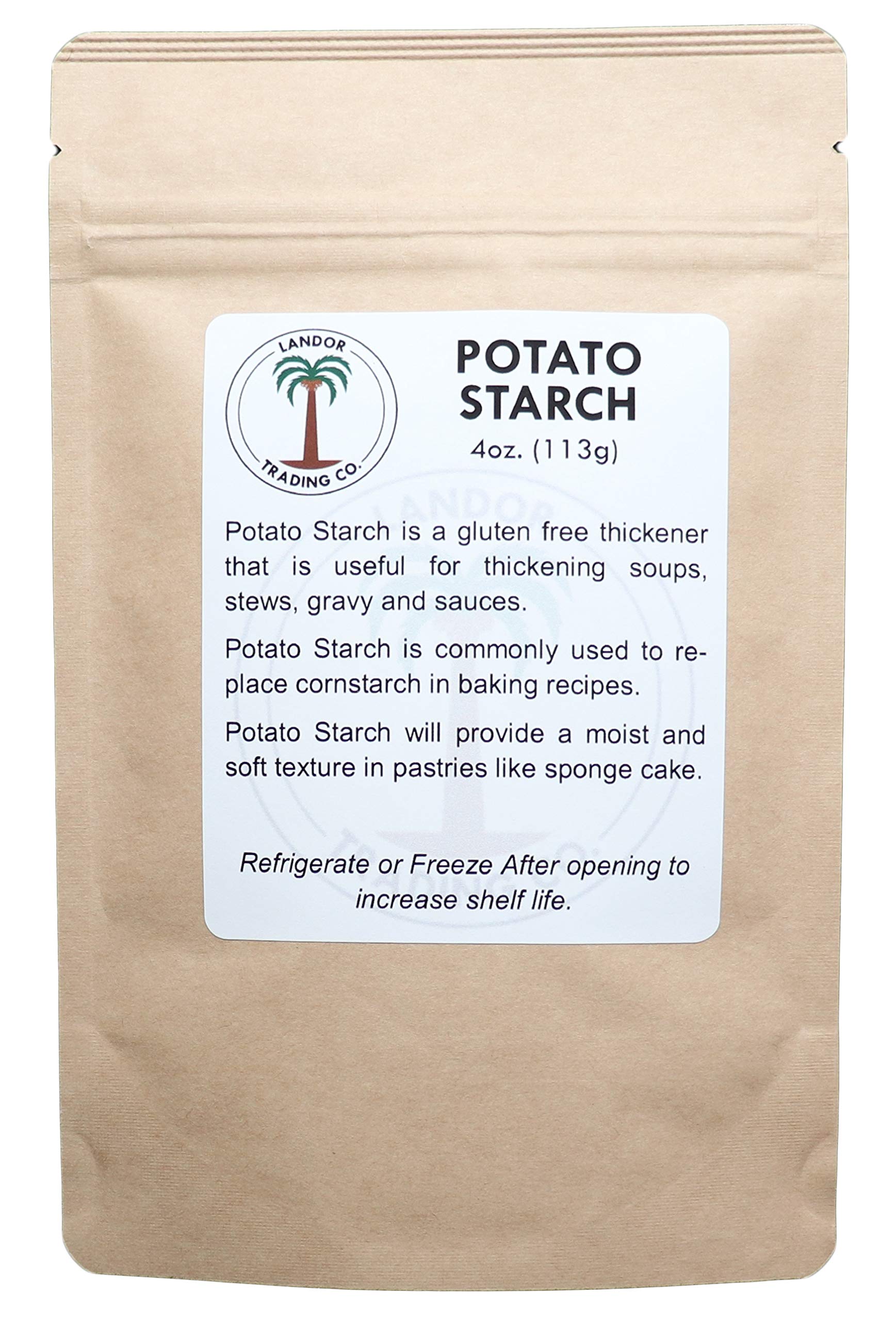 Organic Potato Starch 4 oz (113g) - Gluten-Free Cooking & Baking Thickener for Soups, Sauces, and Desserts