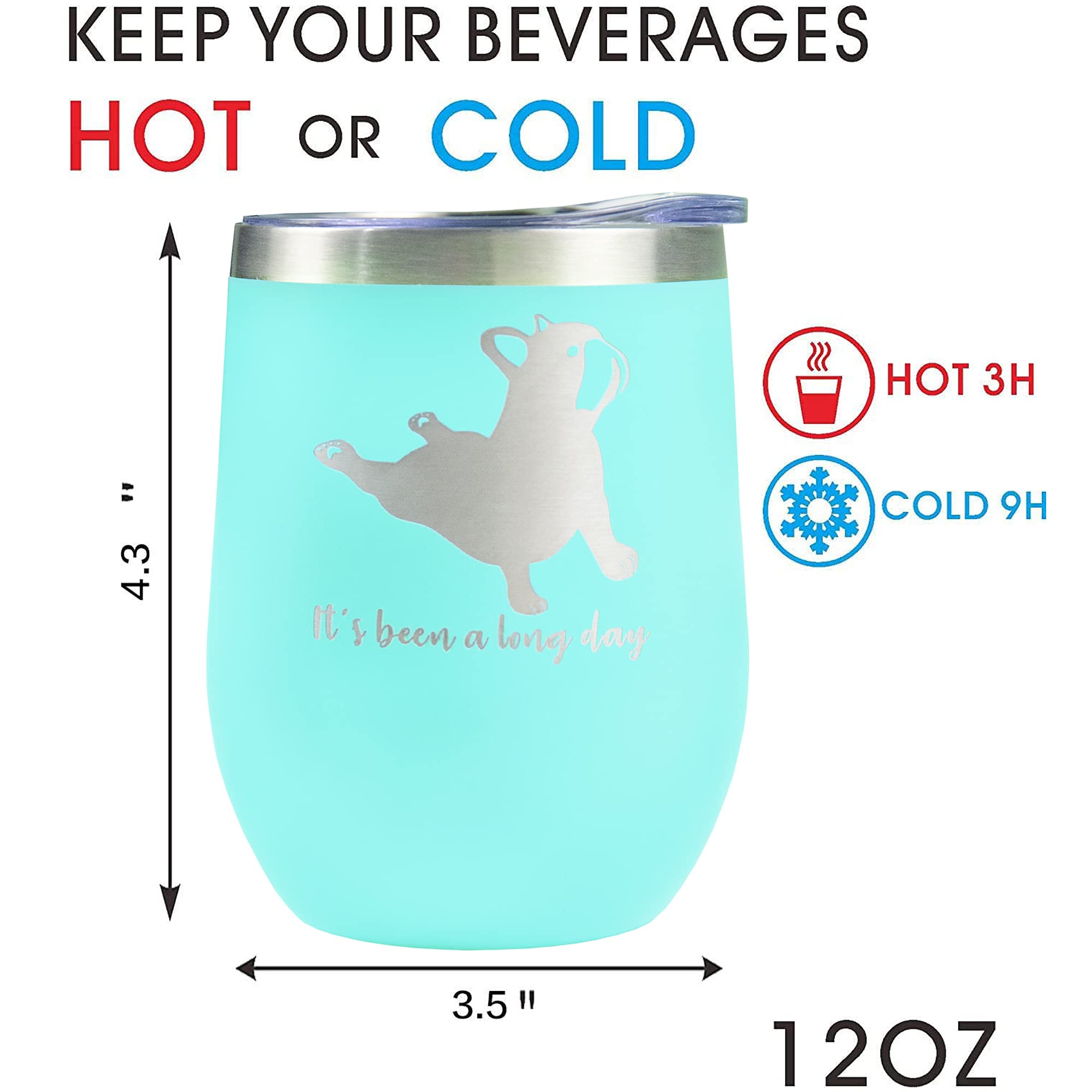 EBE EmmasbyEmma French Bulldog Lover Gifts for Women - Cute Frenchie Tumbler & Yoga Accessories - Perfect for Dog Lovers, Coffee Mornings & Workout Sessions